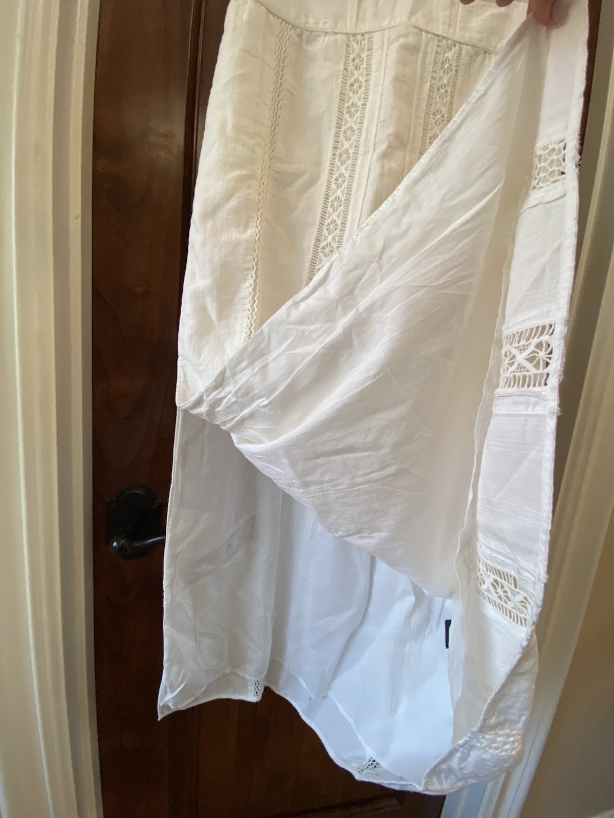 The Kooples Womens Cotton white Eyelet Maxi Dress Fr Sz 2 US 6 New