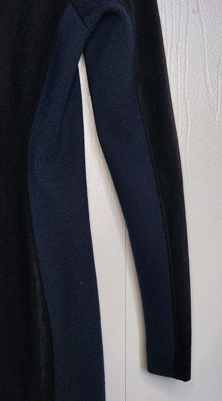 T By Alexander Wang Long Sleeve Scuba Zipper Dress Colorblock Blue Black Size 6