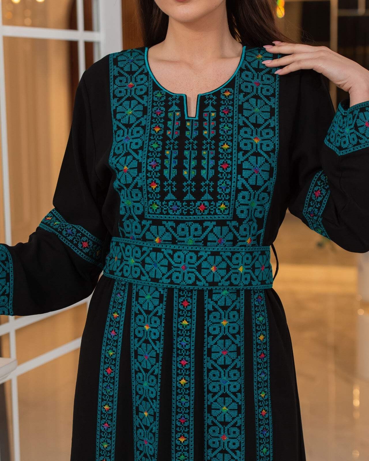 Embroidered Palestinian Style Traditional Thobe