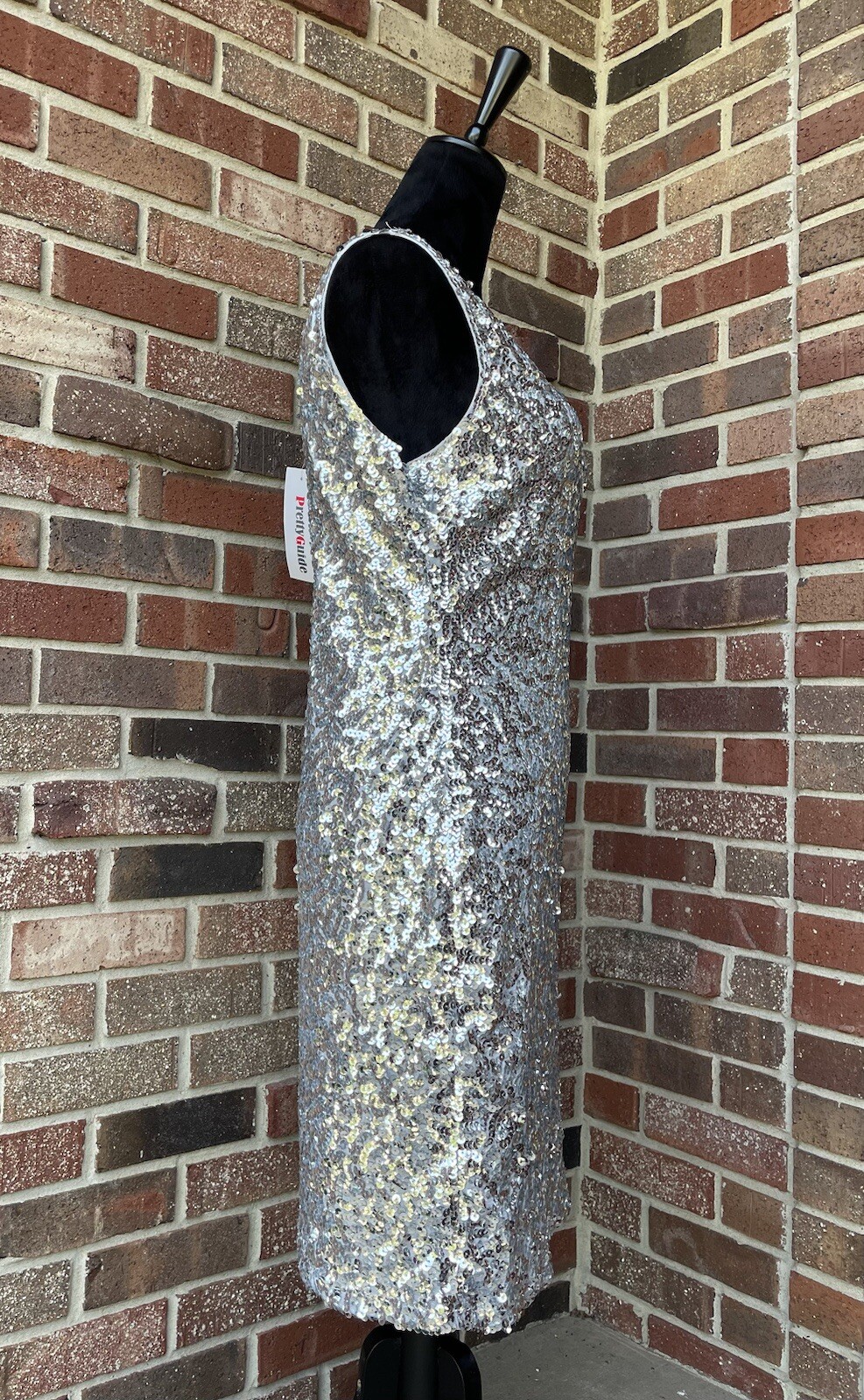 PrettyGuide Women’s Sequin Cocktail Dress V Neck Bodycon Glitter Party Dress L
