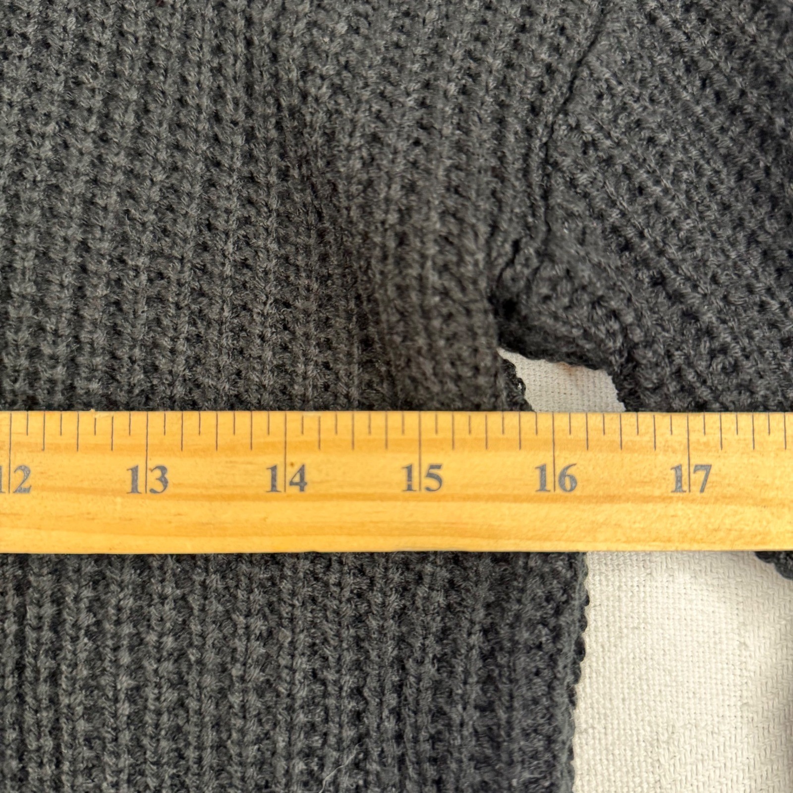 No Comment Black Waffle Knit Distressed Hooded Sweater Dress Large NEW