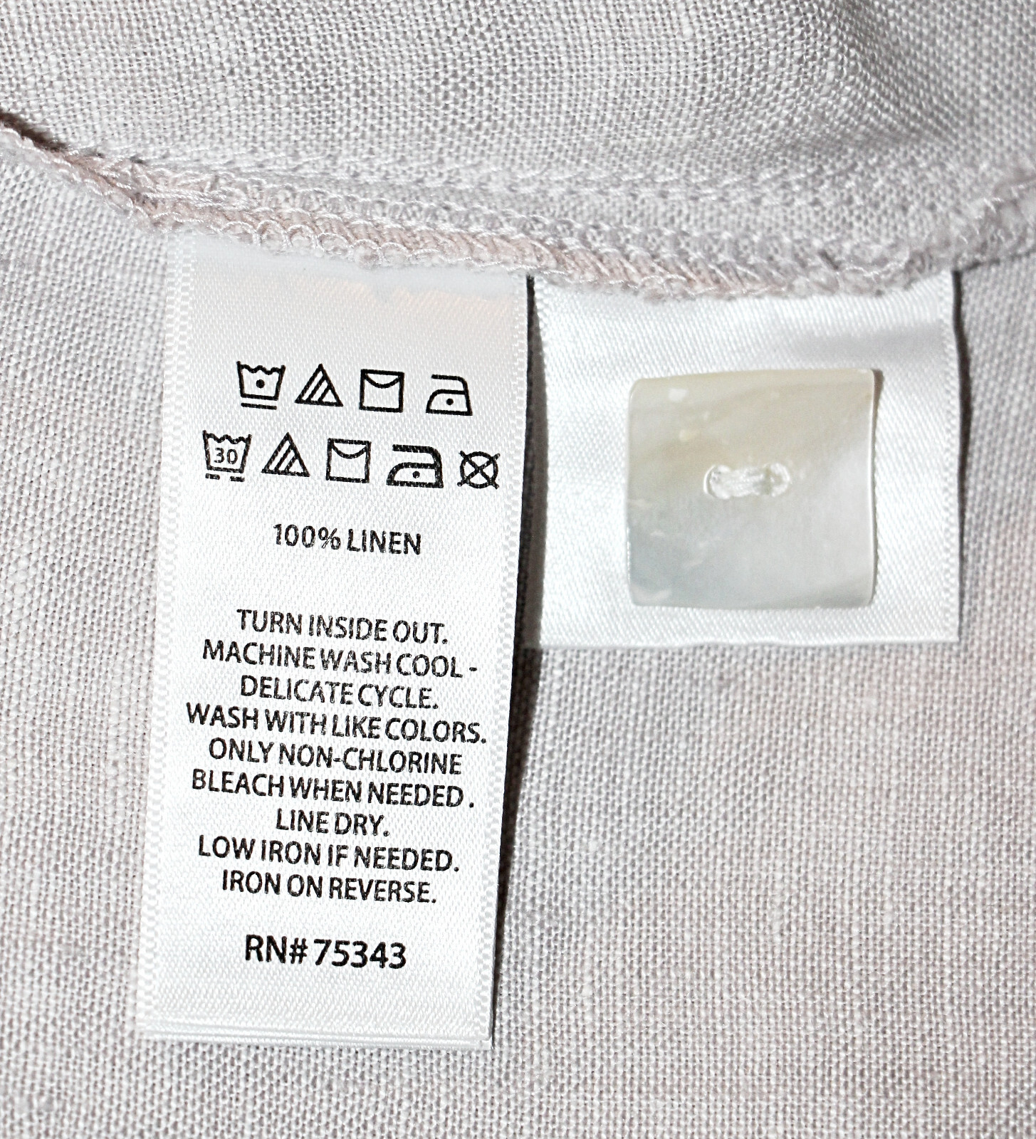 TAHARI 100%Linen Button-Side-Slits Pockets Belted Midi Dress in Light Grey sz XL
