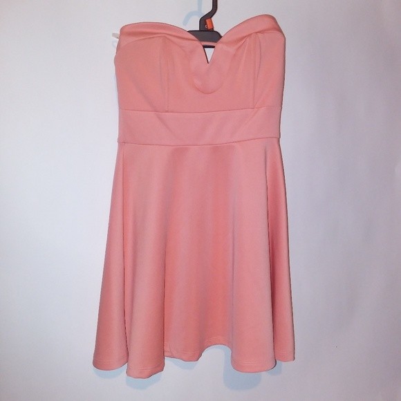 Love Culture Womens Dress Size Small Strapless Peach Solid Orange