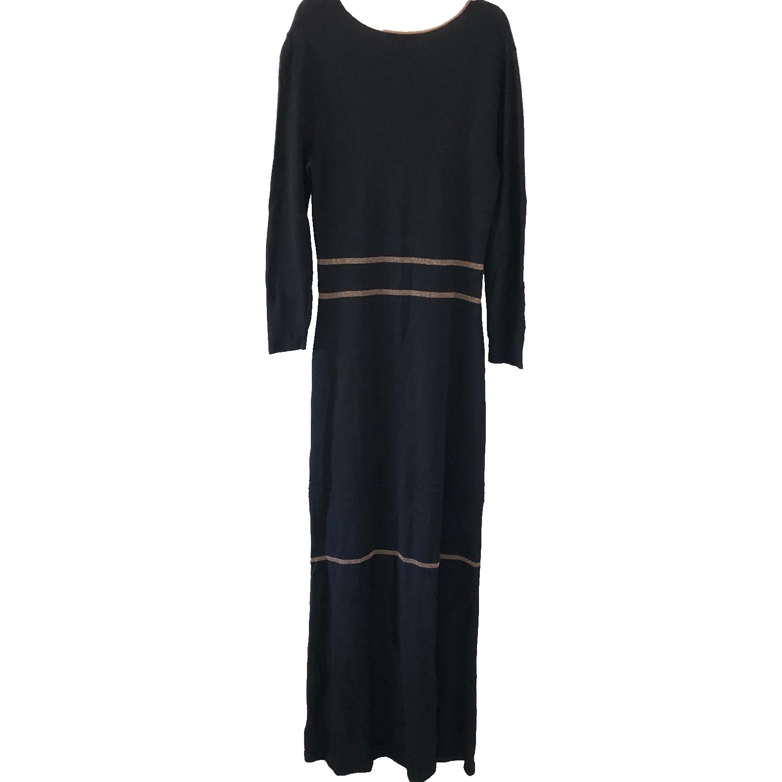 Eva Mendes Women’s Black Maxi Sweater Dress Size M Knit Stretch Formal Party