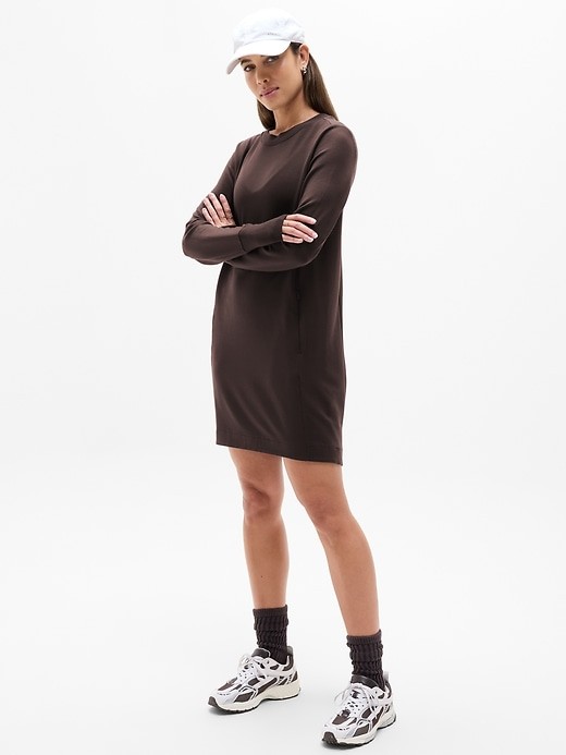 Athleta Small Coaster Luxe Sweatshirt Dress Truffle NWT !#659310