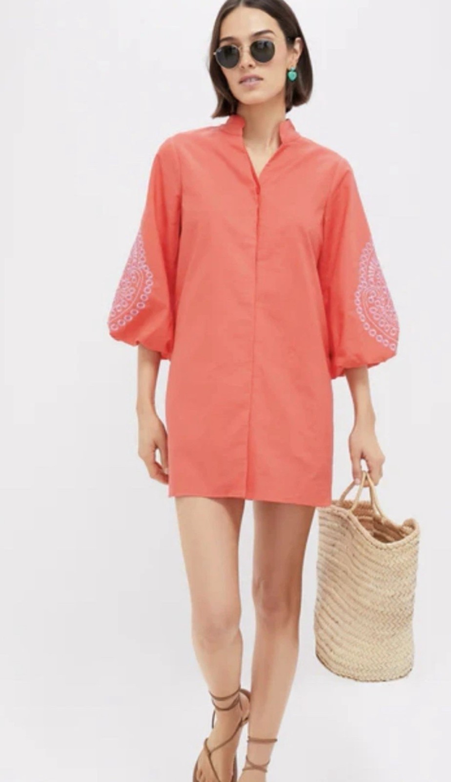 Tuckernuck + Hyacinth House Coral Embroidery Mini Wisteria Dress – XXL -NWT