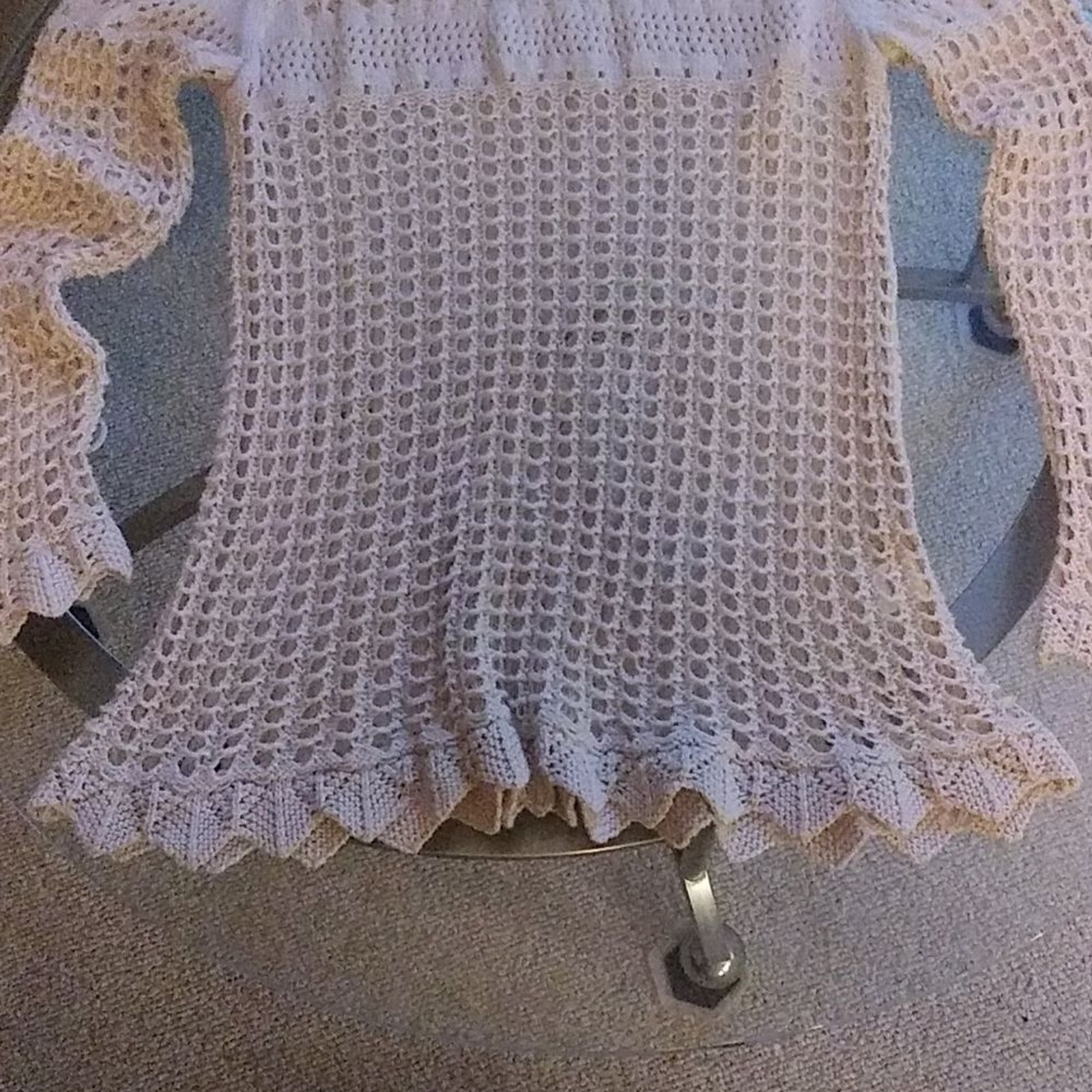 Retro threads crochet sweater dress tan