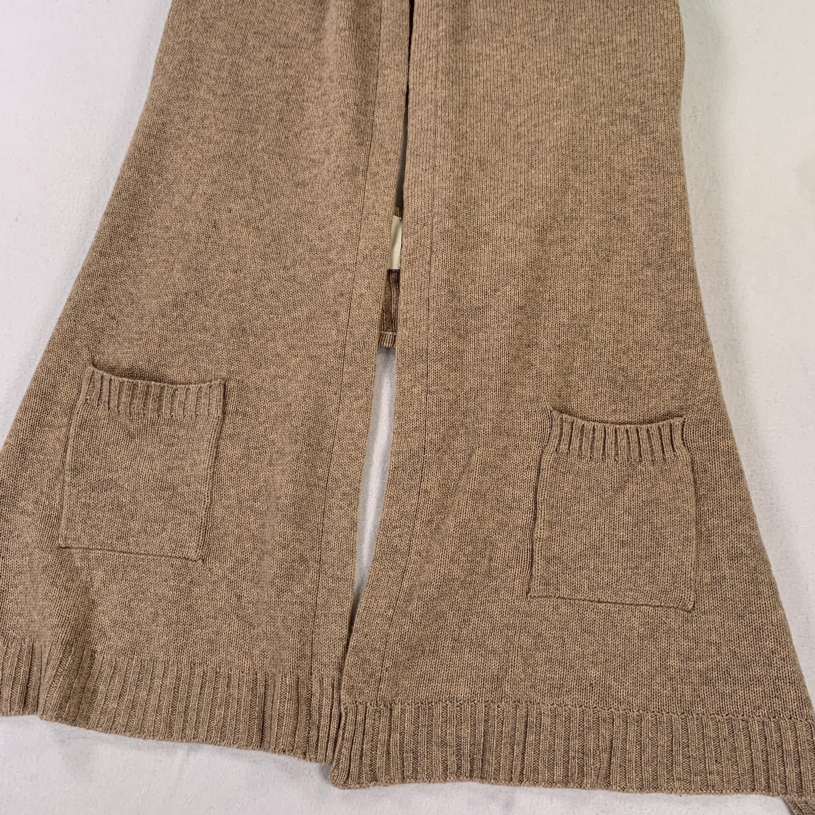 Mason Wool Cashmere Blend Open Front Cardigan Sweater Petite Tan/Camel