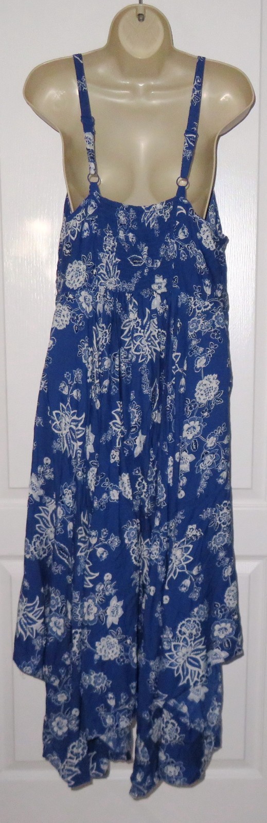 Yours Clothing Blue Floral Strappy Cami Hanky Hem Maxi Sun Dress Plus Size UK 20