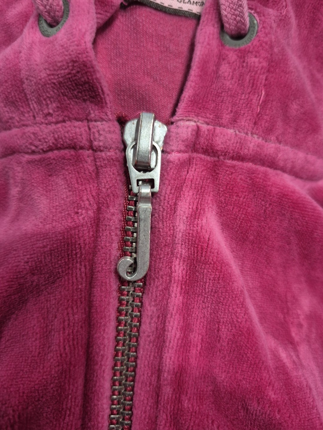 Juicy Couture Berry Vintage Velour Zip Hoodie Dress Y2K Size L USA Made