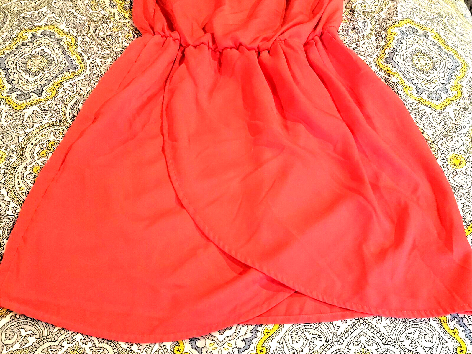 New $69 Gap Strapless Summer Mini Dress Aline Ruffles Beach Wear Coverup Coral