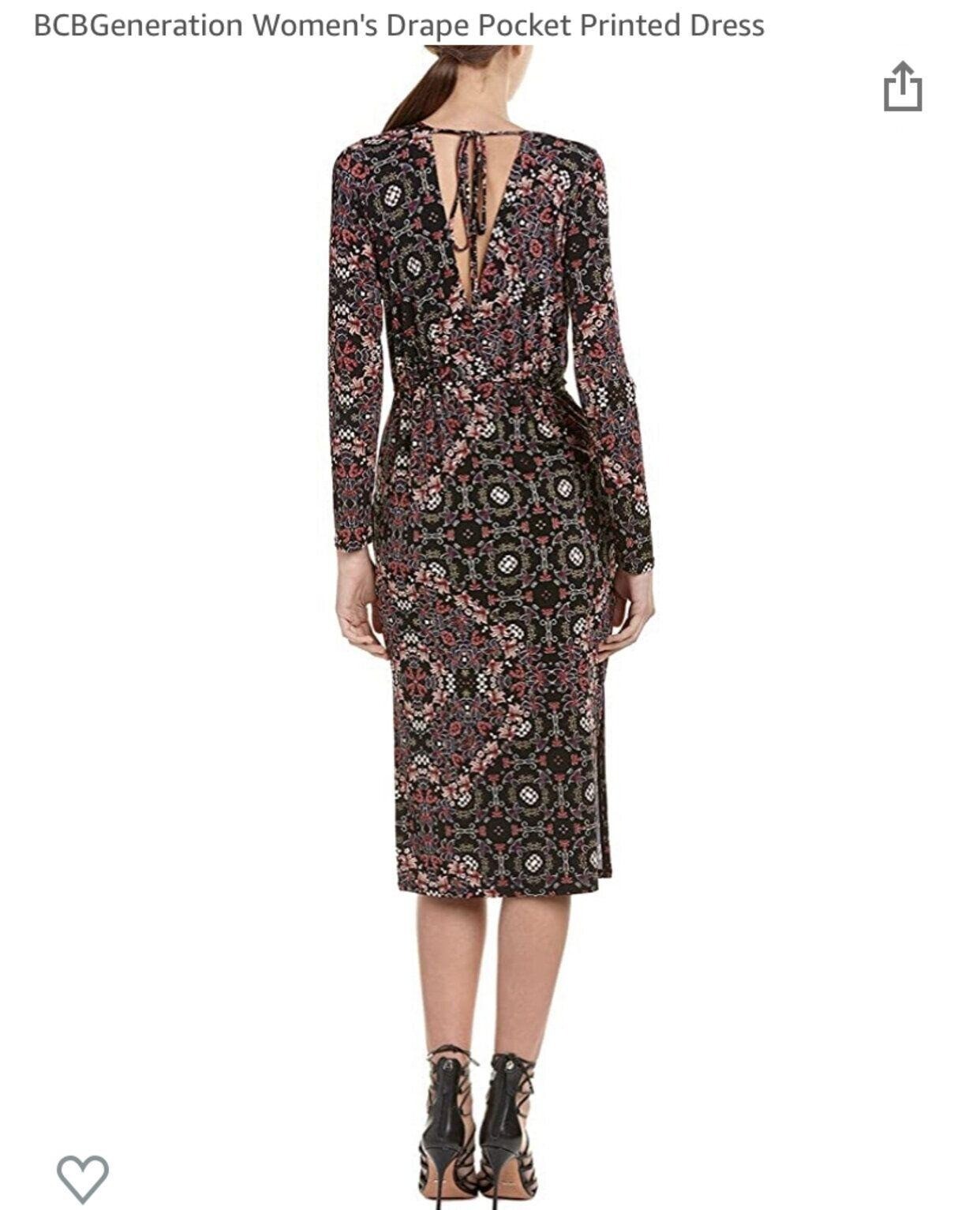NWT BCBGeneration Women’s Drape Pocket Printed Dress Size Small