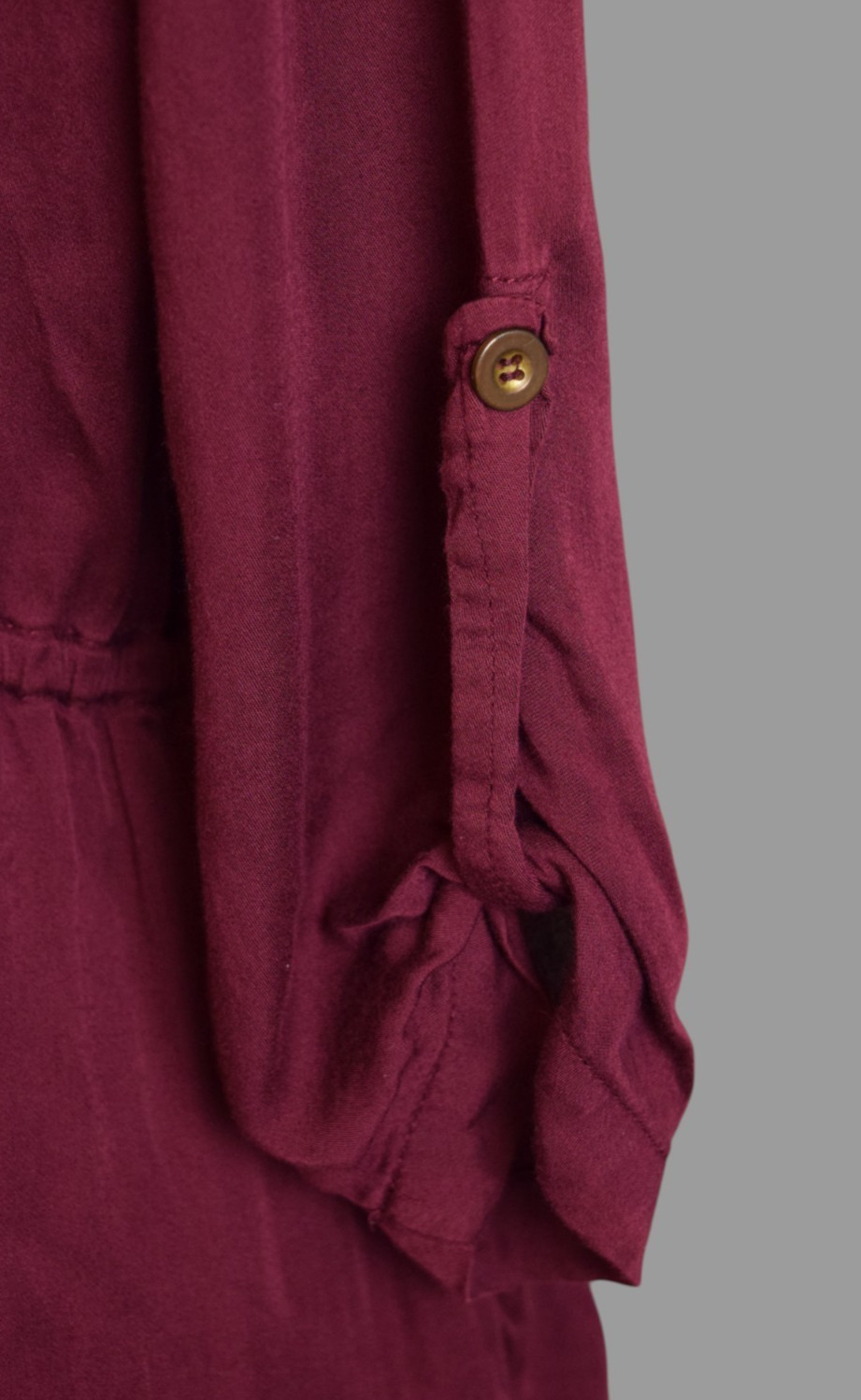 CACHAREL French Maroon Button Front Shirt Dress Size XS US