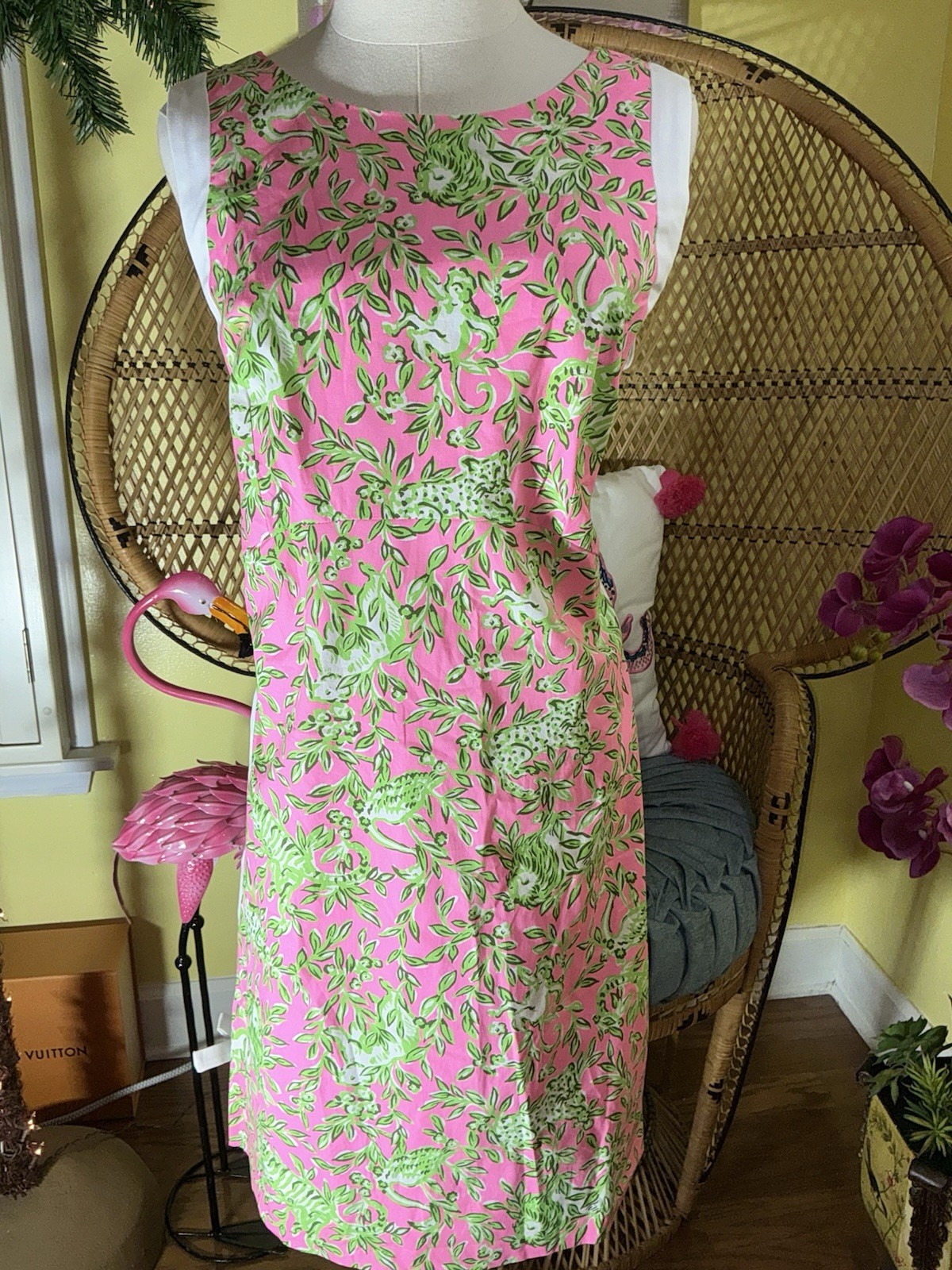 Lilly Pulitzer NWT Beckler Stretch Shift Pink Mane Character Energy $198 Size 16