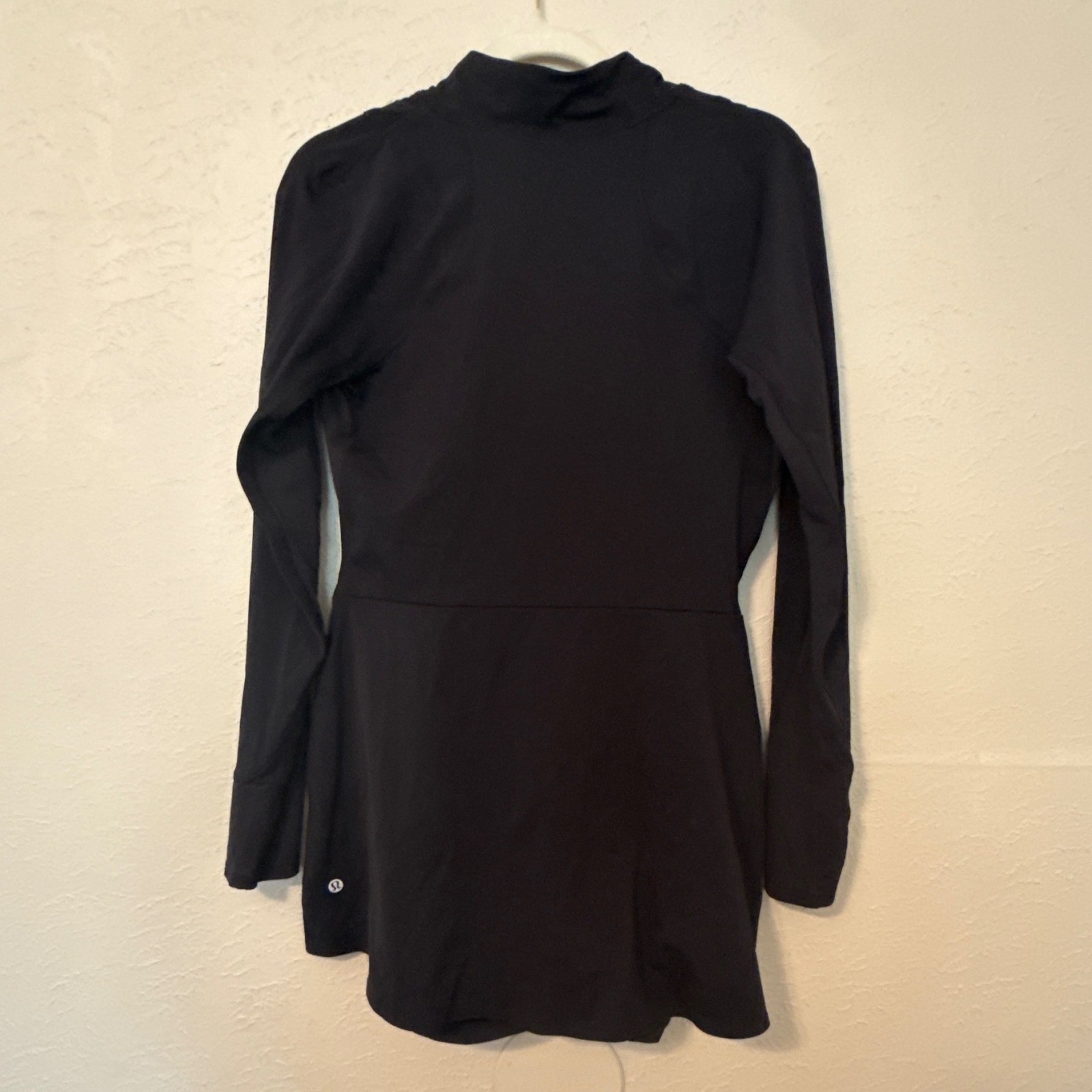 Lululemon Black Half Zip Long Sleeve Athletic Tennis Dress Size 8 LW1ERYS