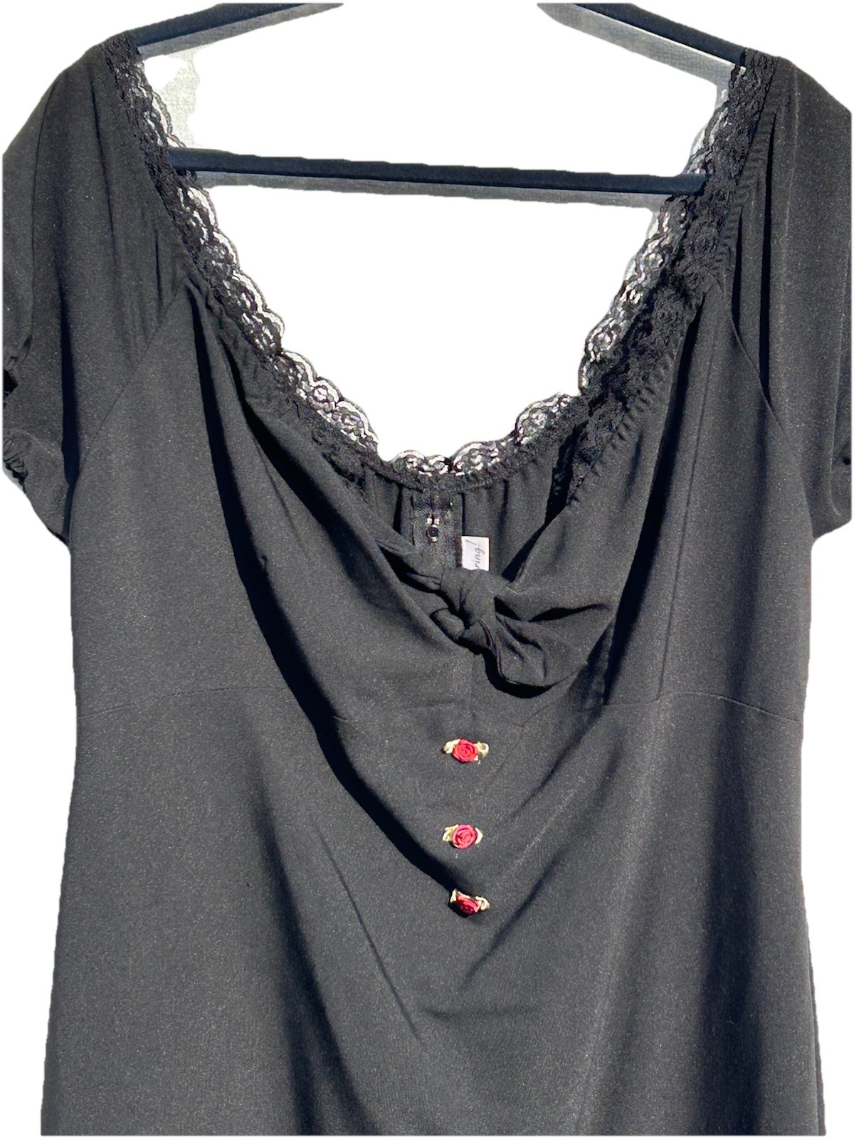 Stop Staring Black Dress Size XL Cap Sleeves Slit At Hem Line In The Back USA