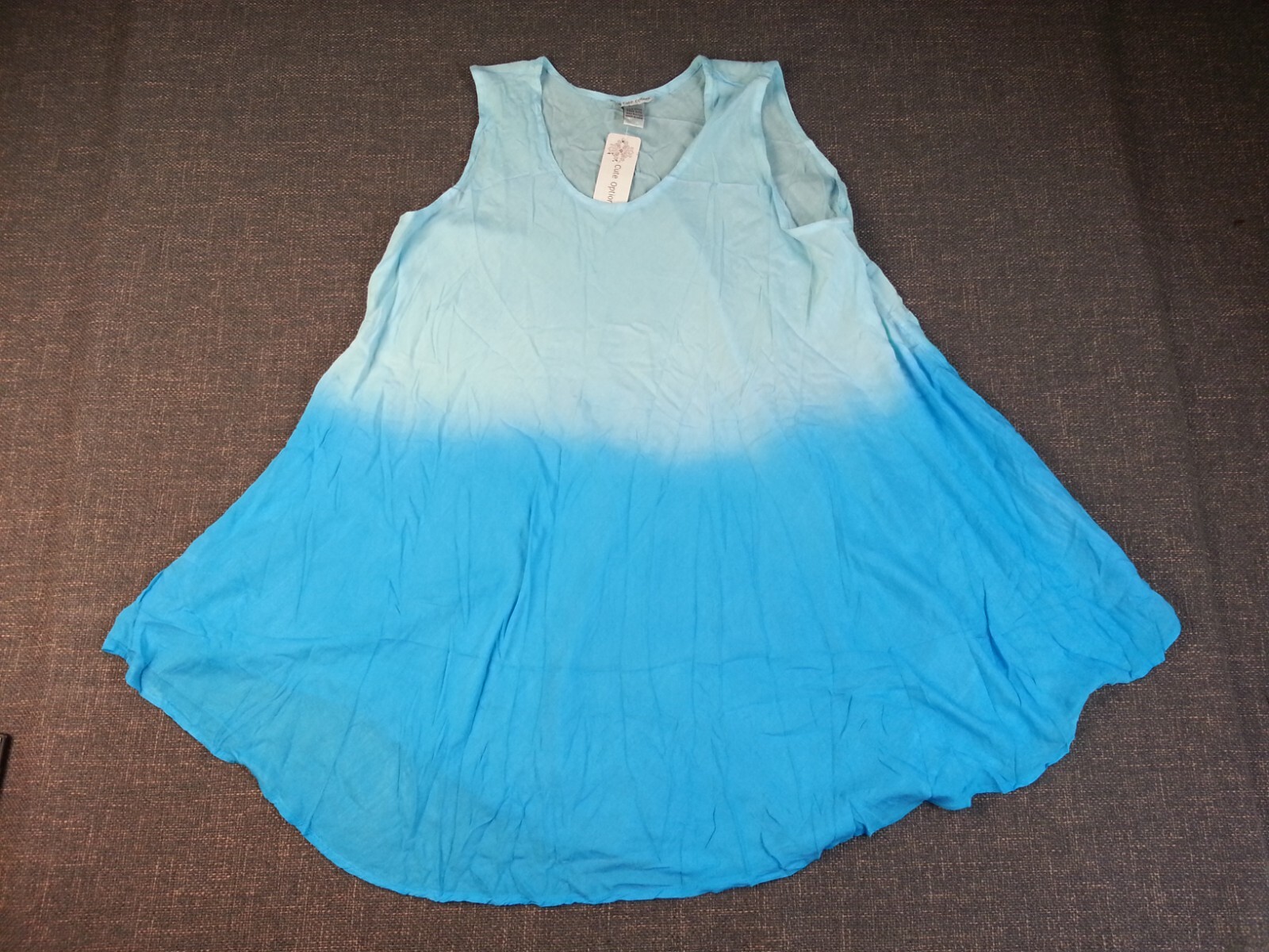 NEW NWT Blue Ombre Cute Options Size One Size Fits All Tunic Mini Beach Dress