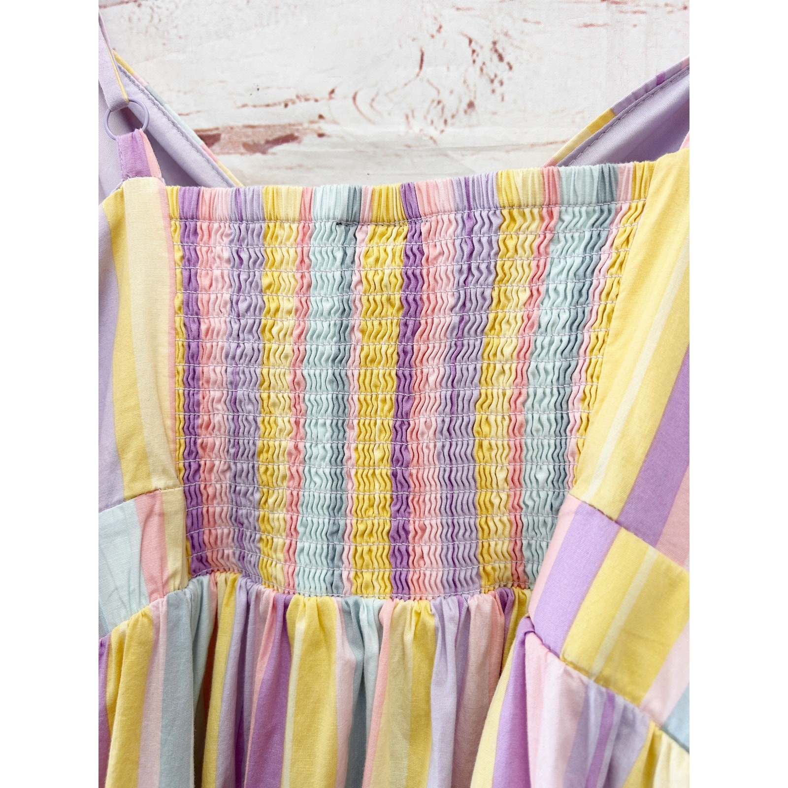 TORRID Pastel Rainbow Stripe Poplin Tie Front Skater Dress Pockets Size 2X 2