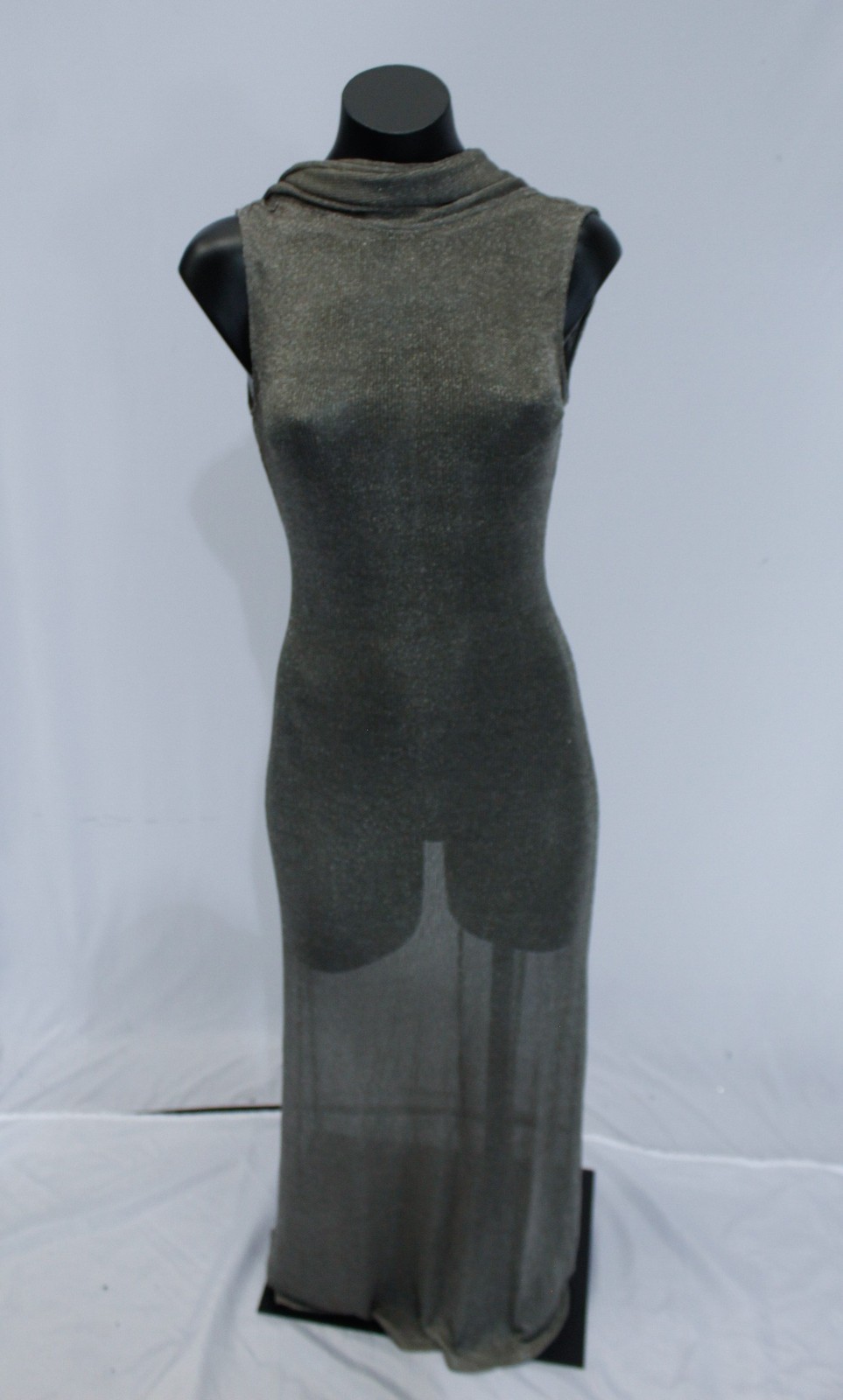 Superdown Women’s Kaomi Metallic Mesh Open Back Maxi Dress MS7 Gray Size XS NWT