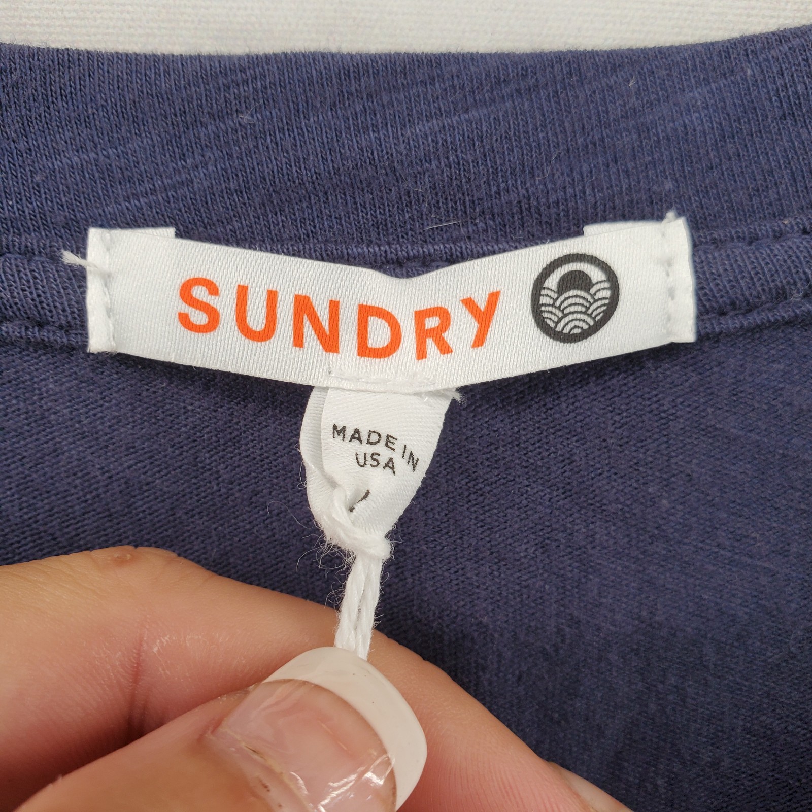 SUNDRY 2 Jersey Shift Dress Womens Medium Knee Ruched Sides Pullover Blue NWT