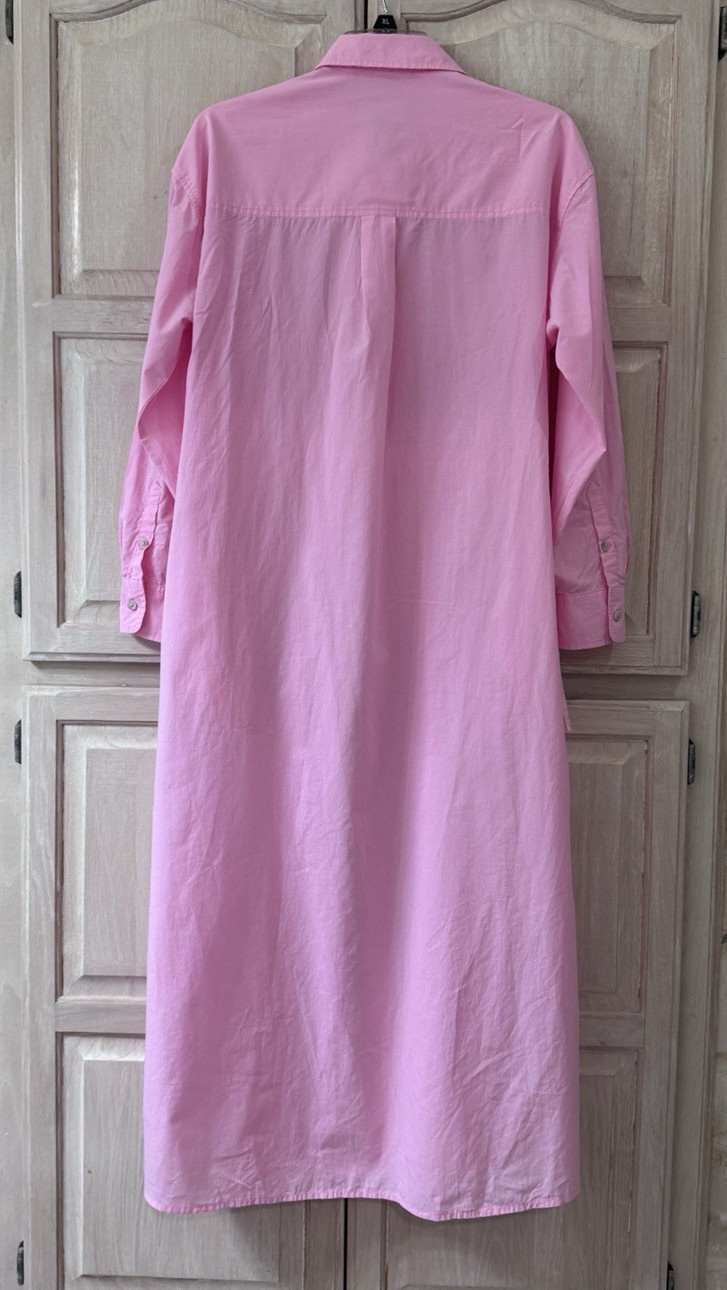 NWT Universal Thread Pink Cinch Waist Long Sleeve Midi Shirt Dress Size XS