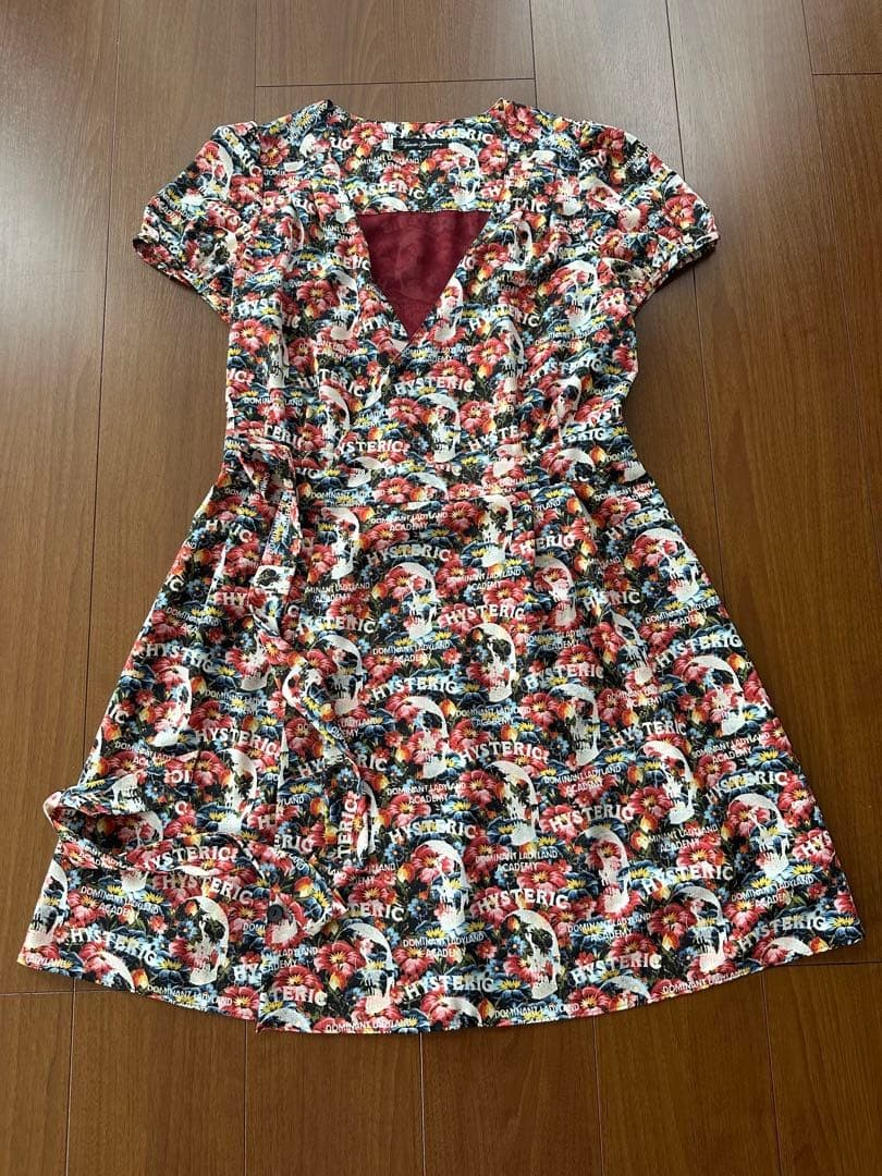 Hysteric Glamour Floral & Sculpture Mix Wrap Dress Multicolor Free Very Good　