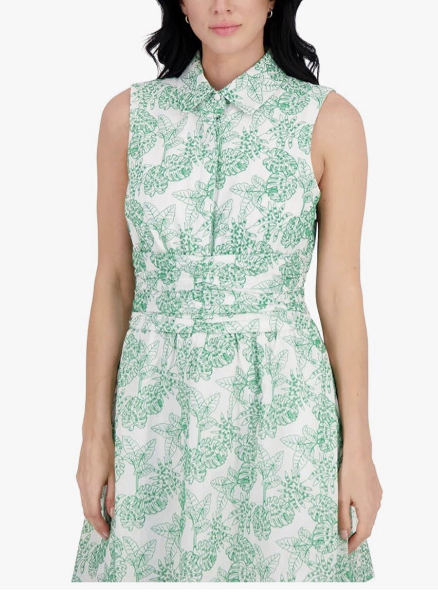 Kensie Women’s Sleeveless Collared A-line Embroidered Mini Dress Size 12 NEW!