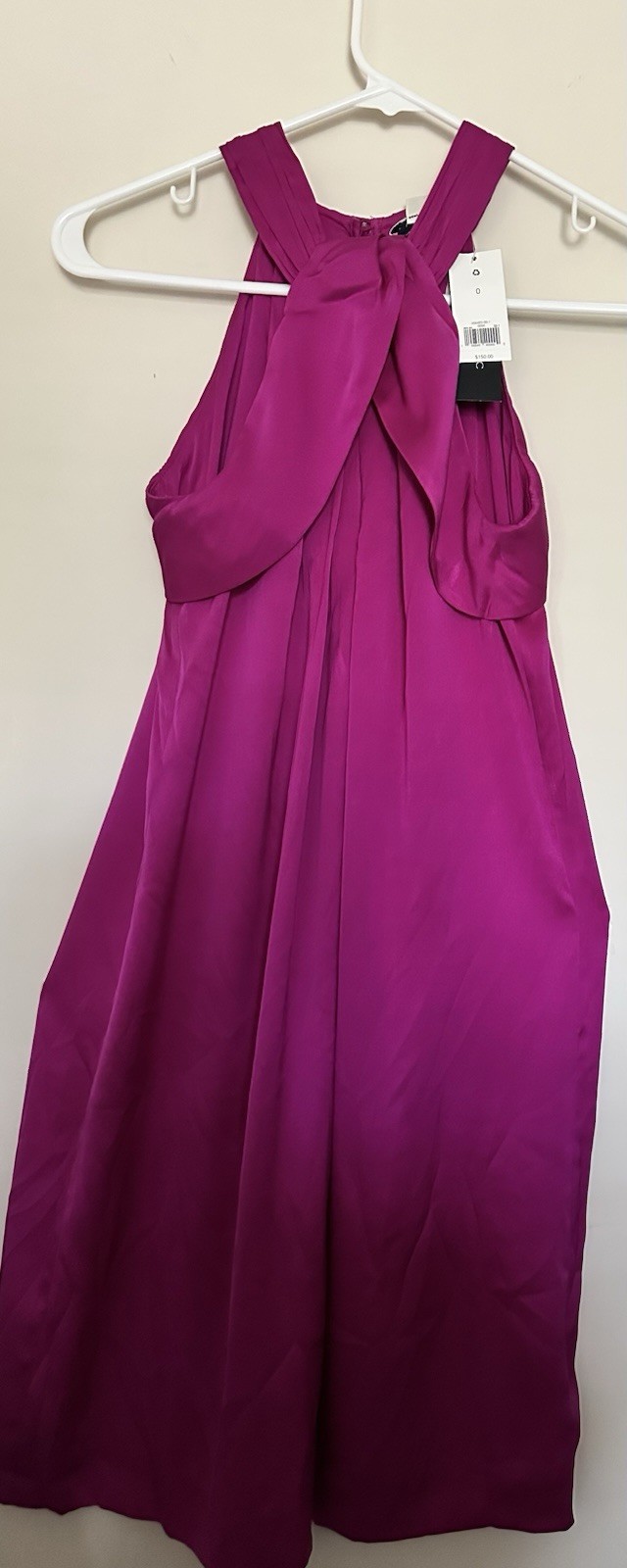 NWT BANANA REPUBLIC DRESS – 0 – SILK/SPANDEX -FUCHSIA – UNLINED, SOLID, SEXY!