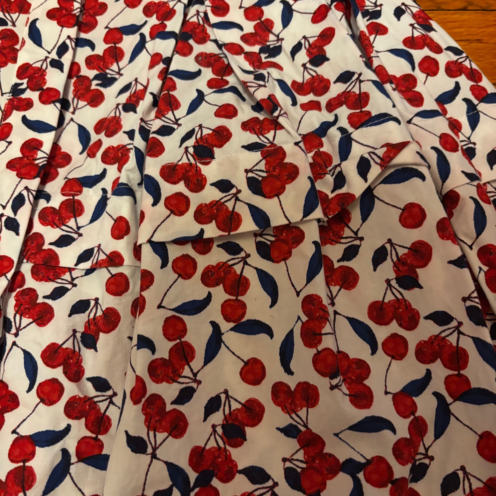 Modcloth Donna Morgan Cherries Print Button Down Retro Dress Size 14W