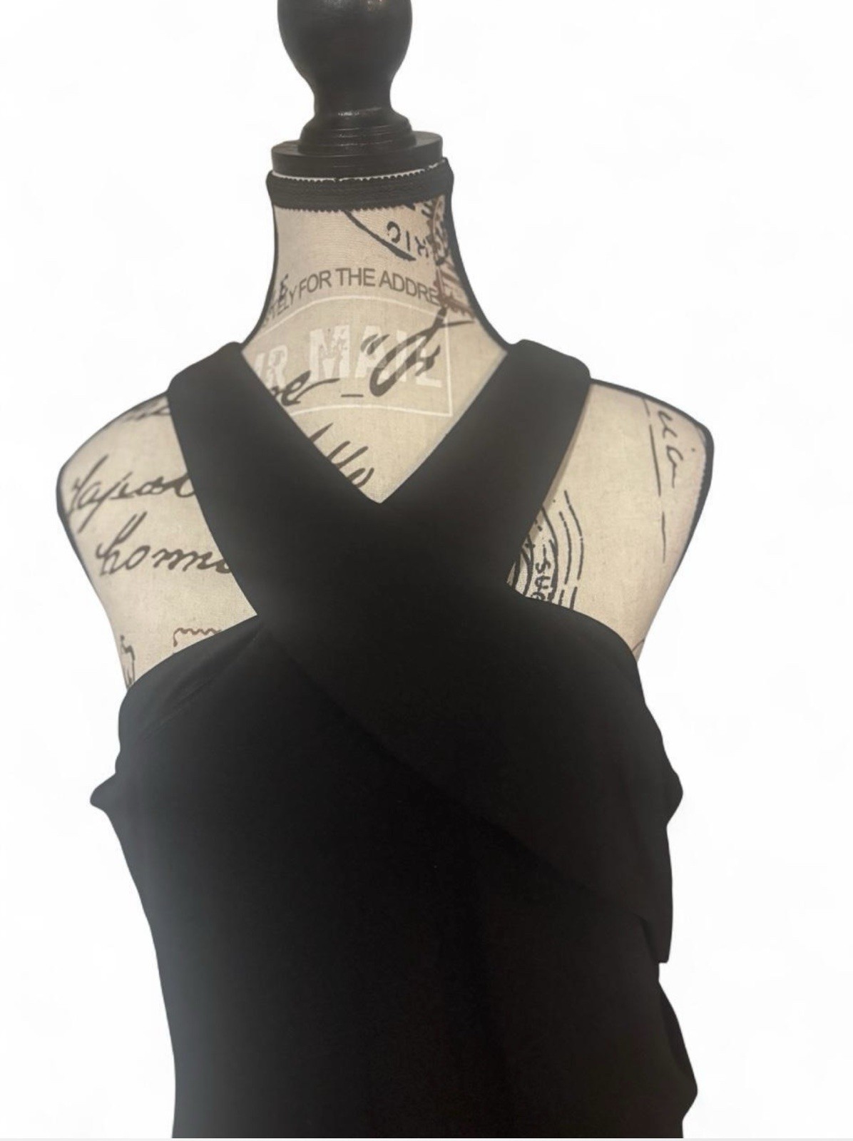 X Evening Black long Halter Top Dress Size 16