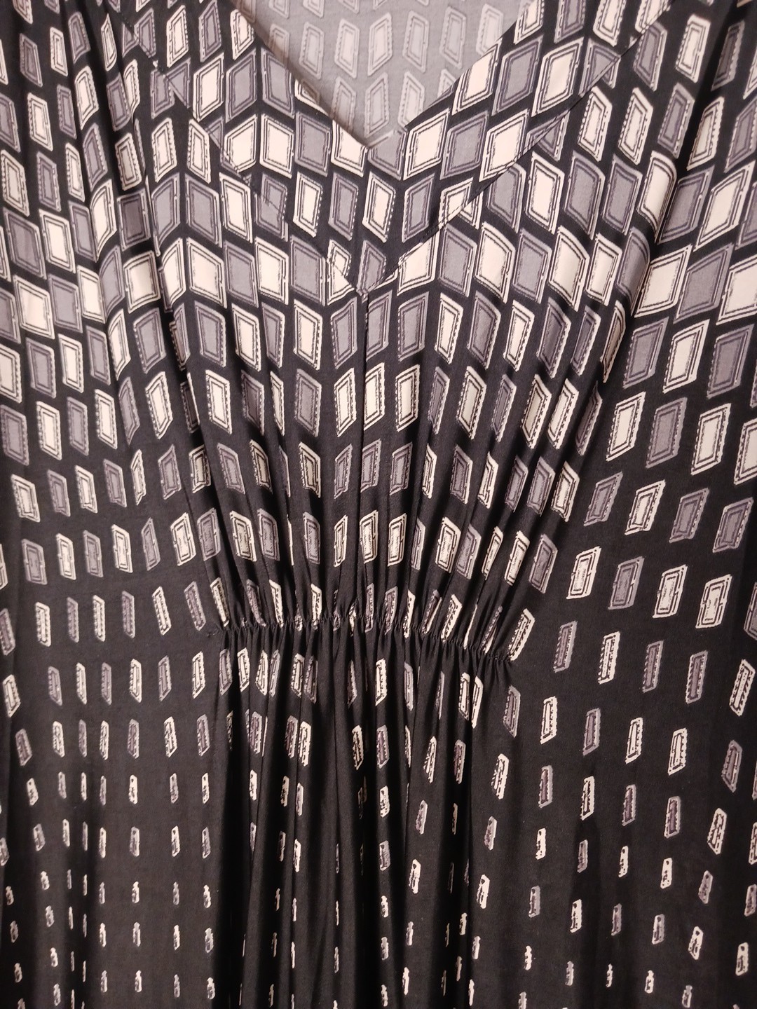 kaftan Loungewear dress one size fits all geometric black Grays whites