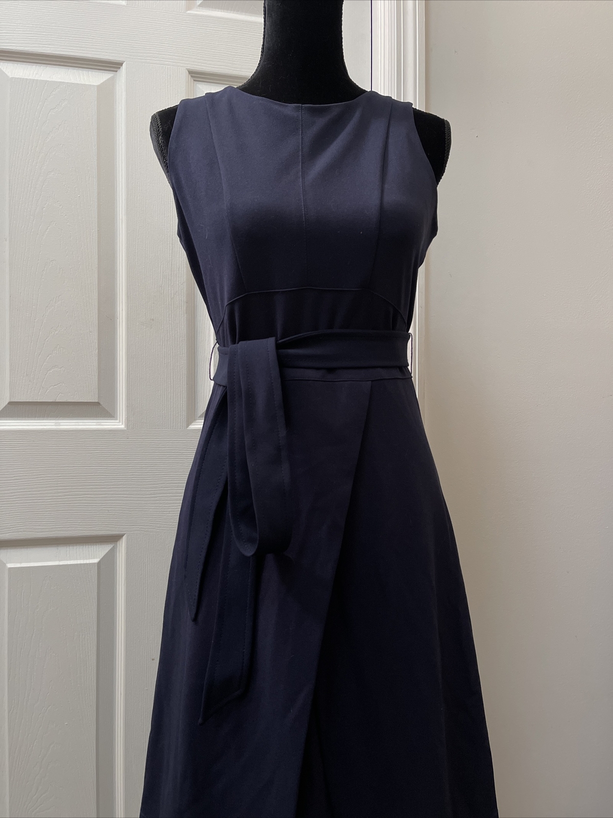 Nannette Solid Spandex Blend Lined🪬Tunic Dress With Belt,Size 4