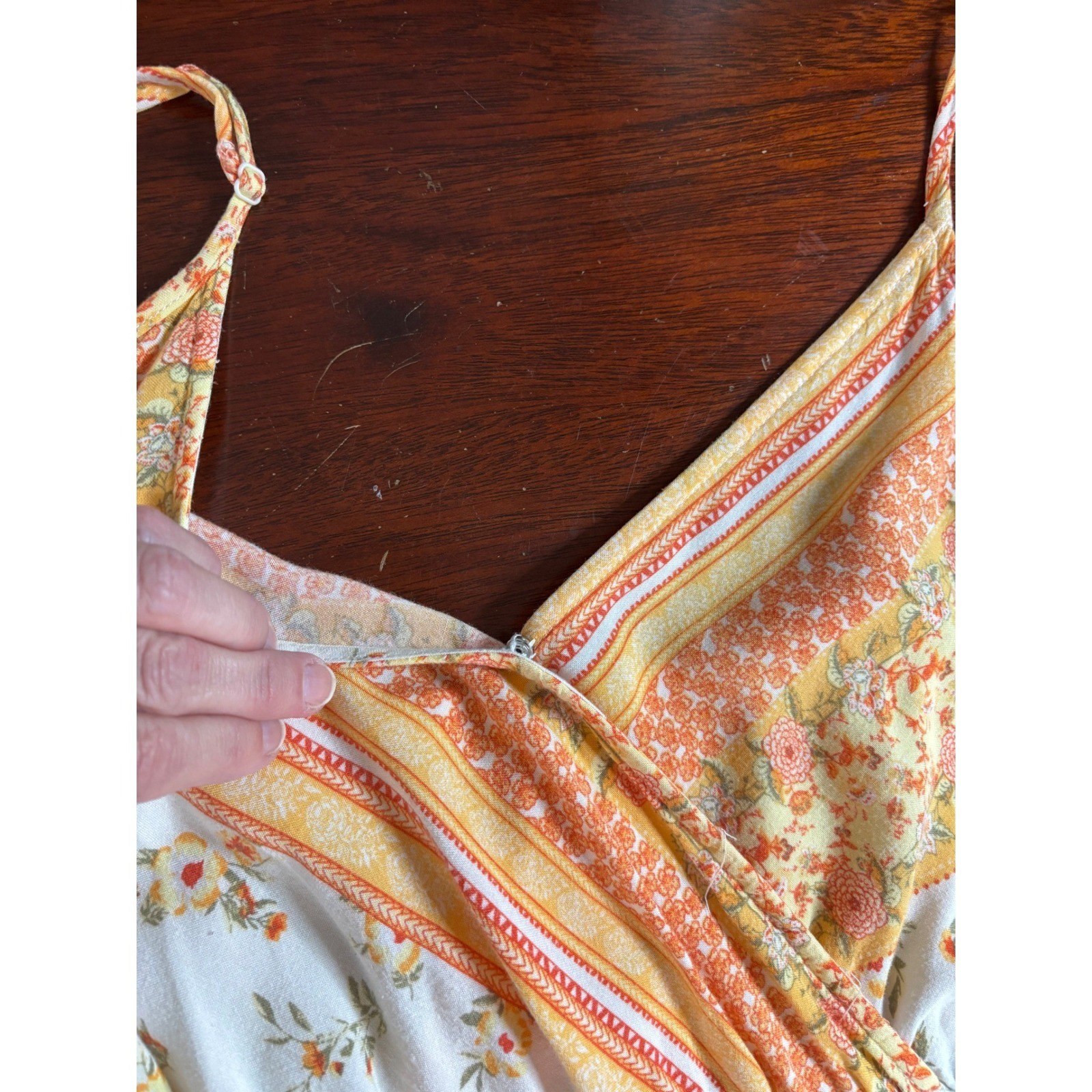 Justify Womens Maxi Sun Dress M Cottage Floral Crochet 70s Boho Prairie Festival