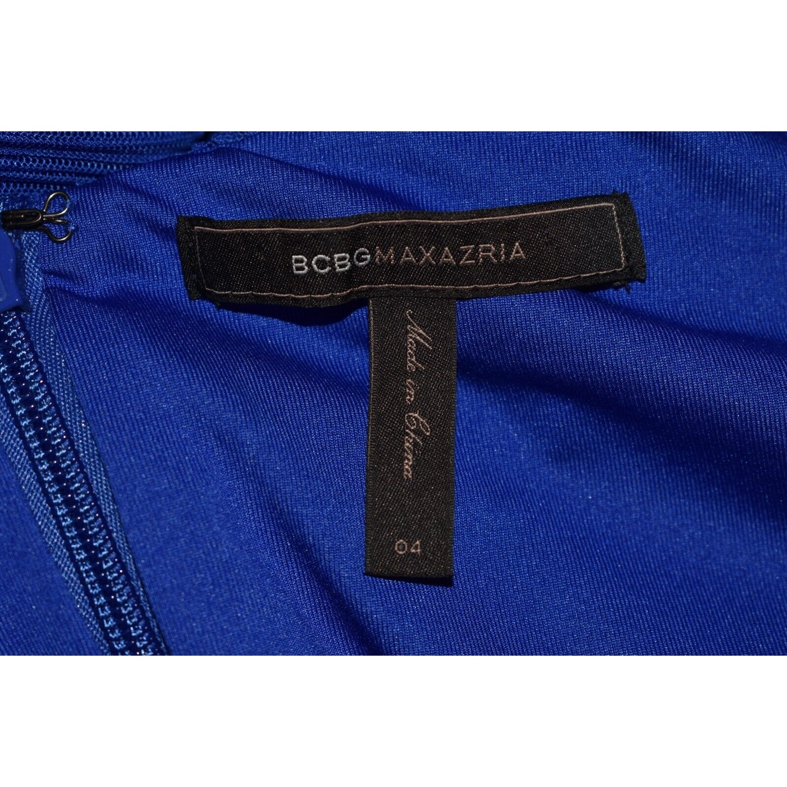 BCBGMAXAZRIA $595 Briana Pleated Ruffled Mini Fitted Pencil Dress in Blue Size 4