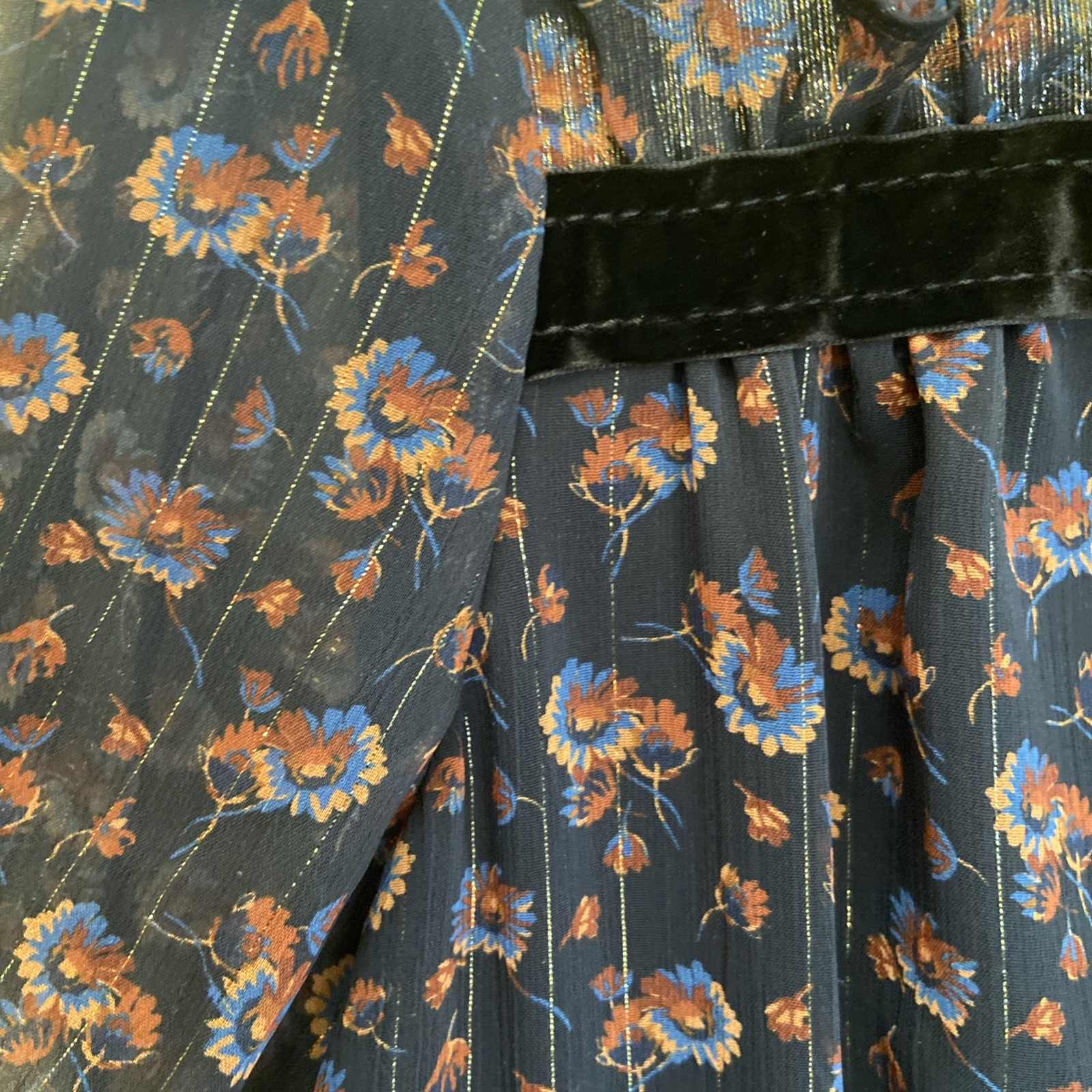 COACH 1941 Floral Print Metallic Silk/Velvet Size 0