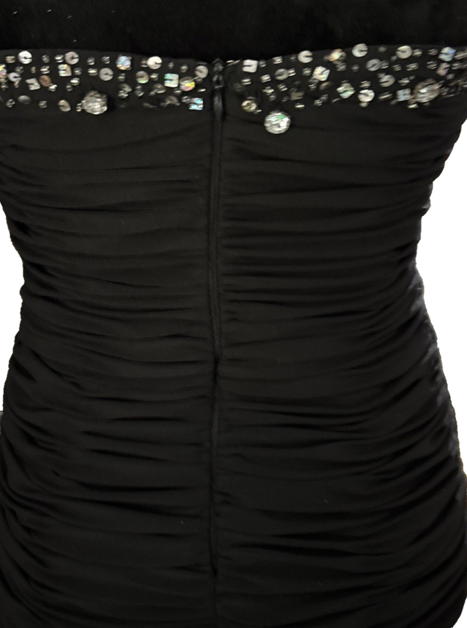 Dancing Queen Beaded Gown L Ruching Body Prom Dress Party Evening Wear