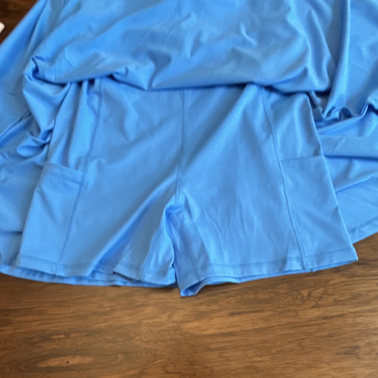 Fabletics Boost Performance Dress Blue Fit & Flare Dress Built-In Bra Pockets M