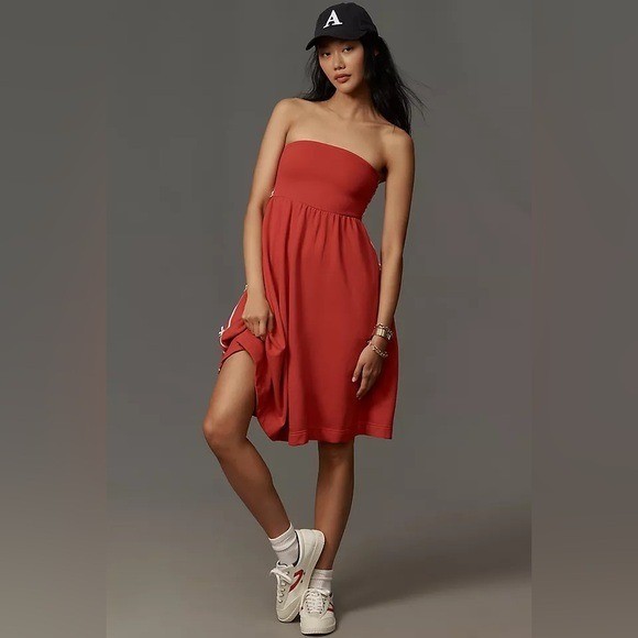 Daily Practice Anthropologie Strapless Side Bow Midi Dress Small