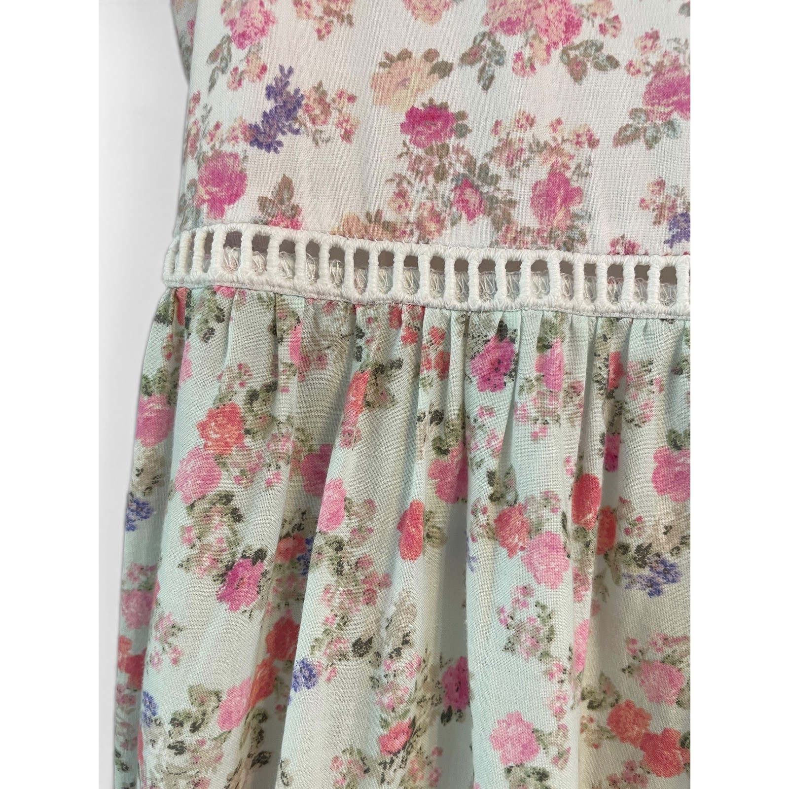 LoveShackFancy x Target Camille Pink Floral Tiered Babydoll Midi Dress S Pockets