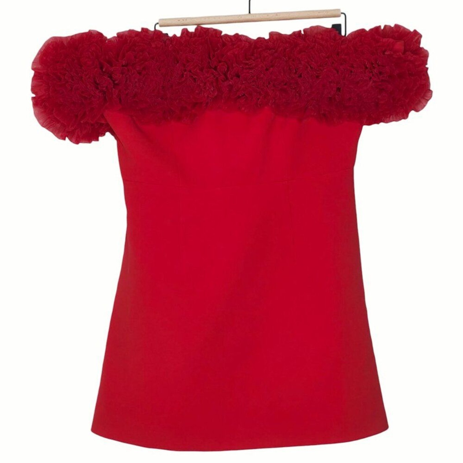 Sonya Moda Nahla Sorrento Red Off the Shoulder Rosette Mini Dress Size XL NWT