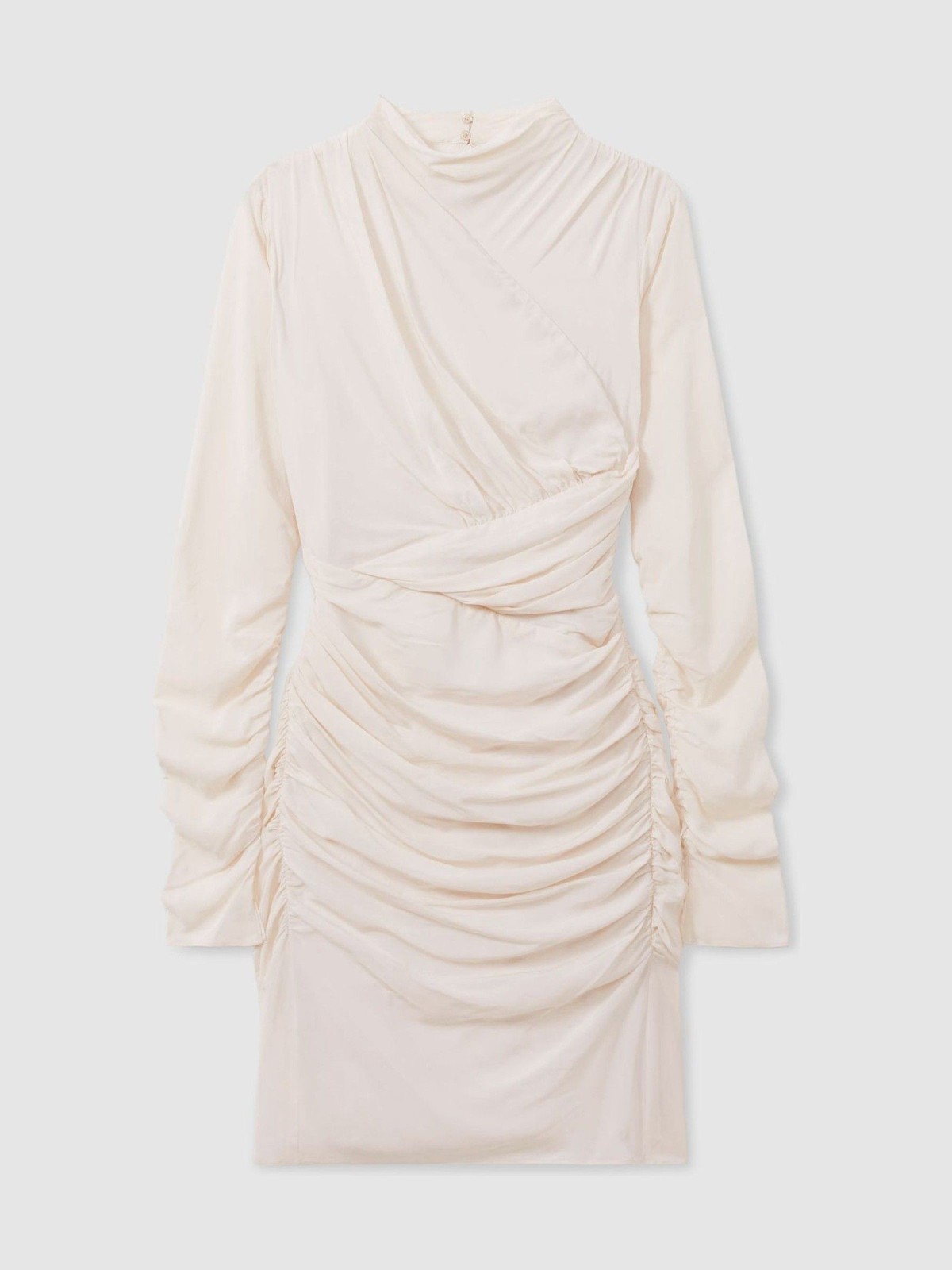 REISS Kitty Kitty Pale Pink Ruched Mini Dress in Pale Pink UK Size 8