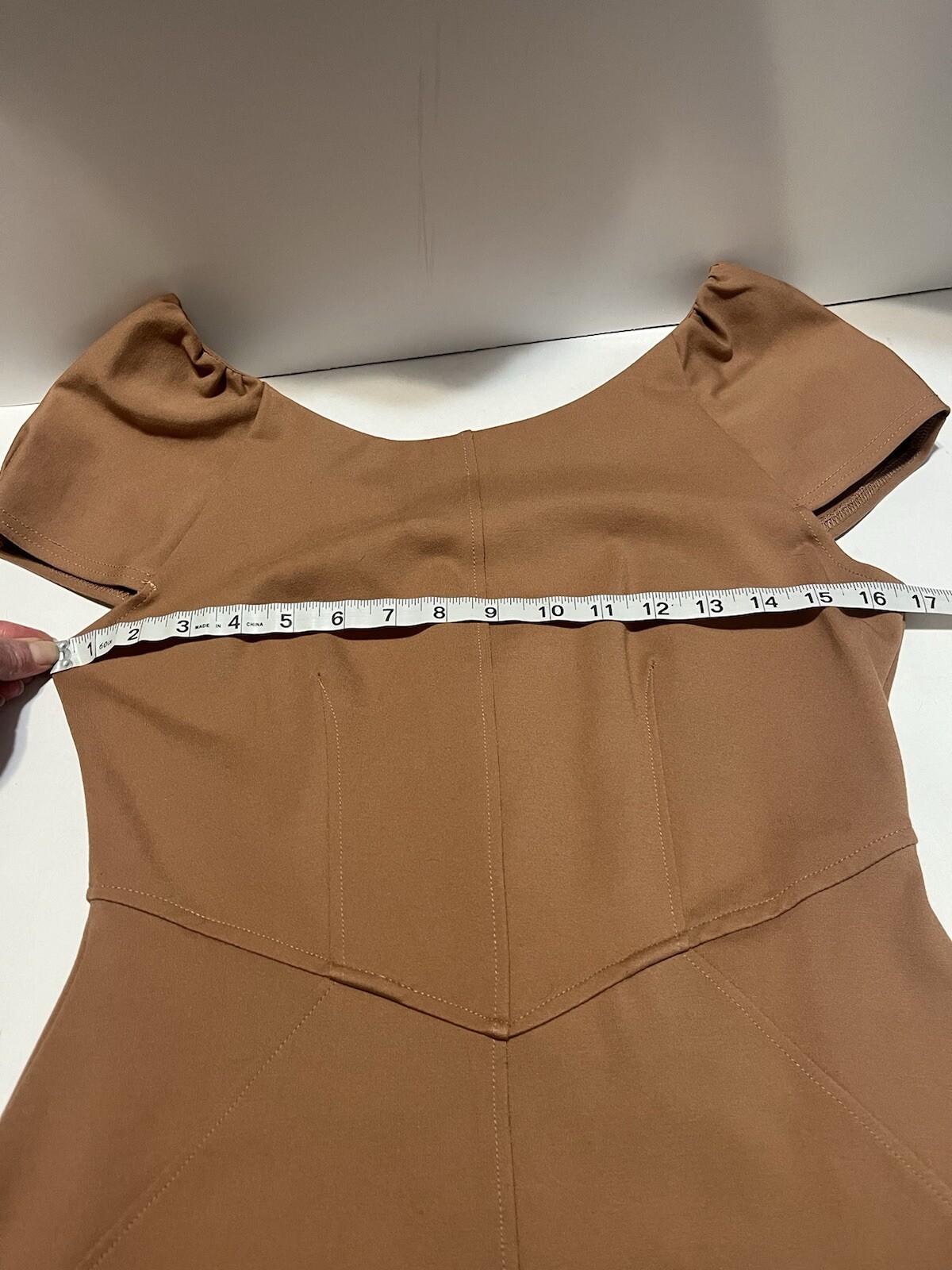 Closet London Cap Sleeve Bodycon Pencil Dress Tan Brown Size US 6 / UK 10