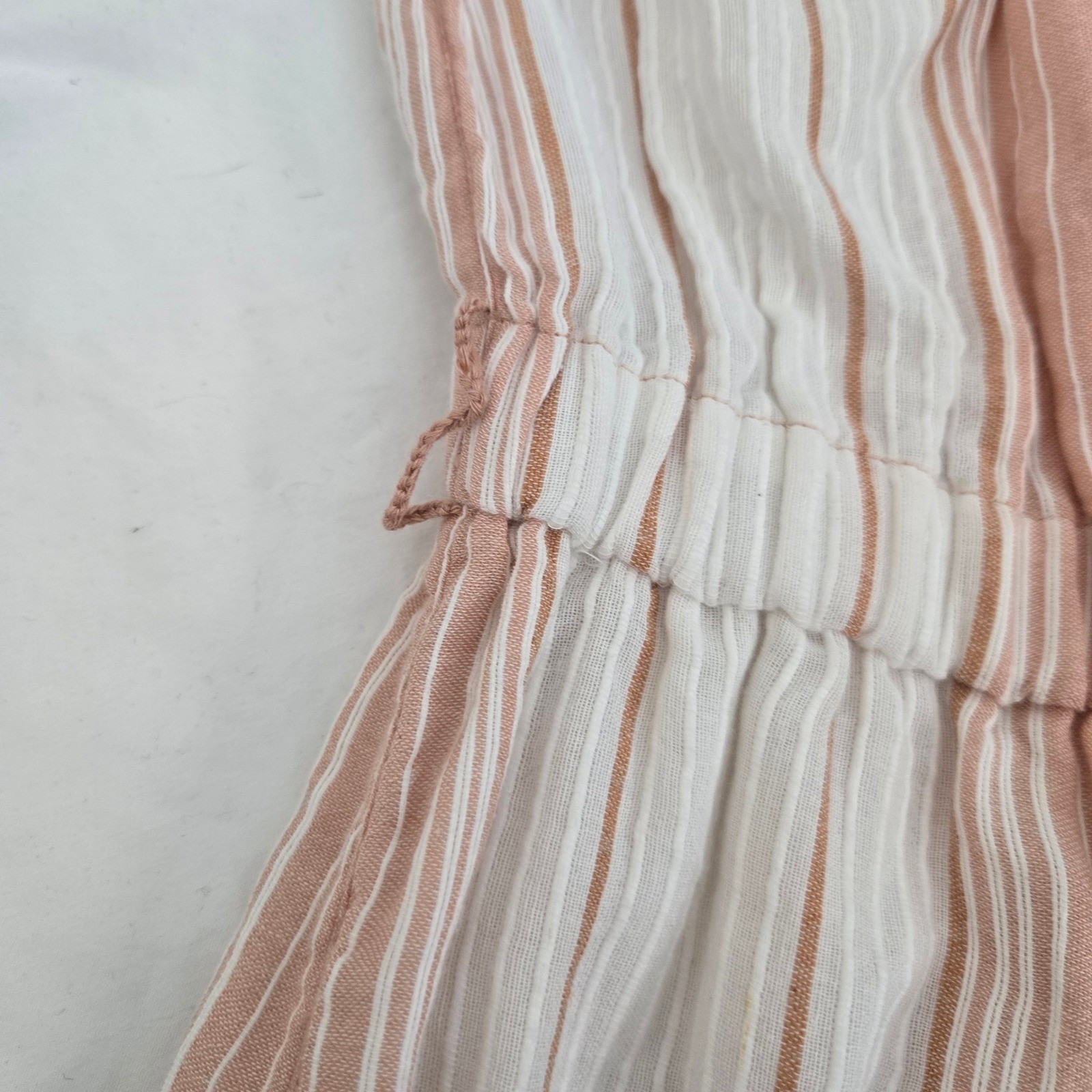 Splendid Collection XS Strapless Jumpsuit Stripe Wide Leg Frayed Hem No Belt