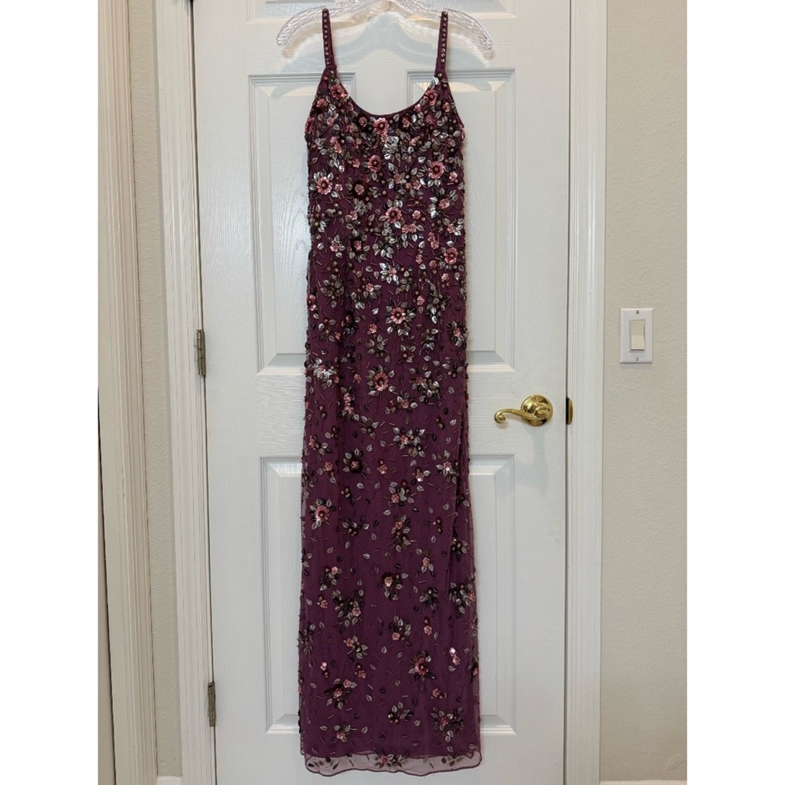 Mac Duggal 5477 Pink Floral Embellished Scoop Neck Evening Gown Size 6 NWT
