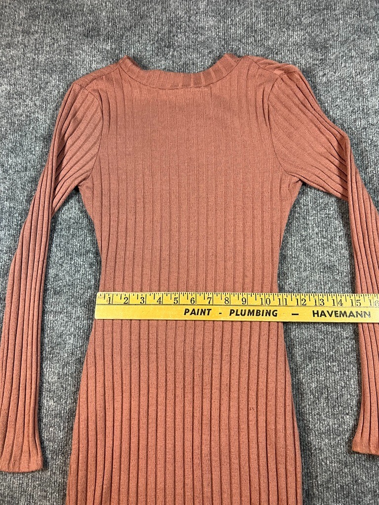 Ribbed Open Strapped Back Body Contour Dress M Made in USA