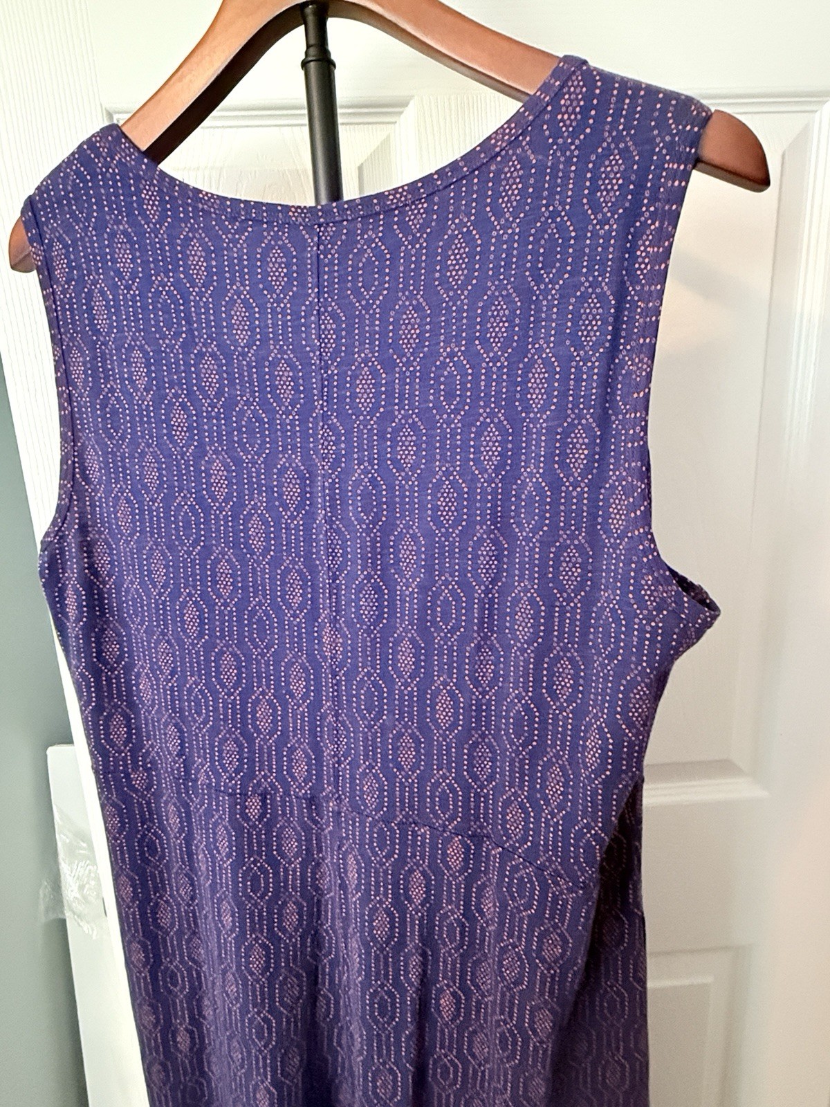 NWT Duluth Trading Maxi Dress Womens Sz Large Navy & Coral To ‘n’ Flow High Low
