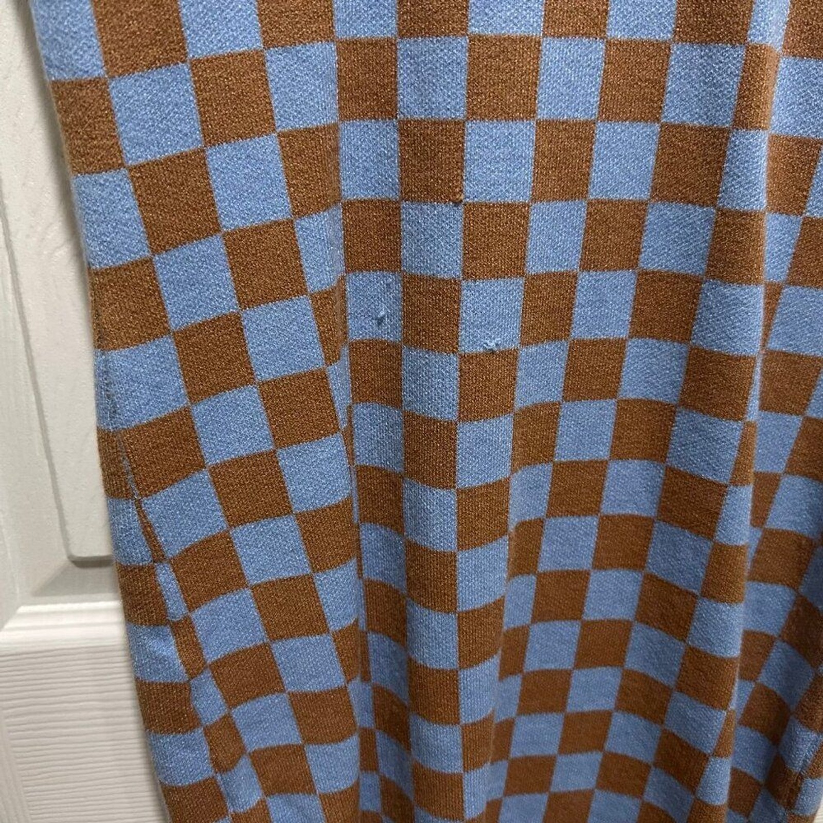 Willow and Wind Checkered Knit Dress Keyhole Back Large