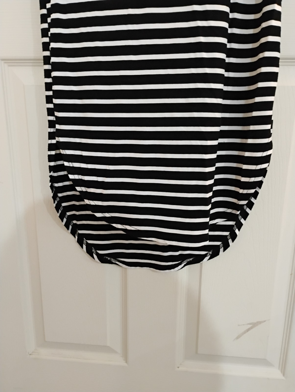 SHE + SKY Black White Striped T-Shirt Dress Size S Short Sleeve Maxi Knit Casual