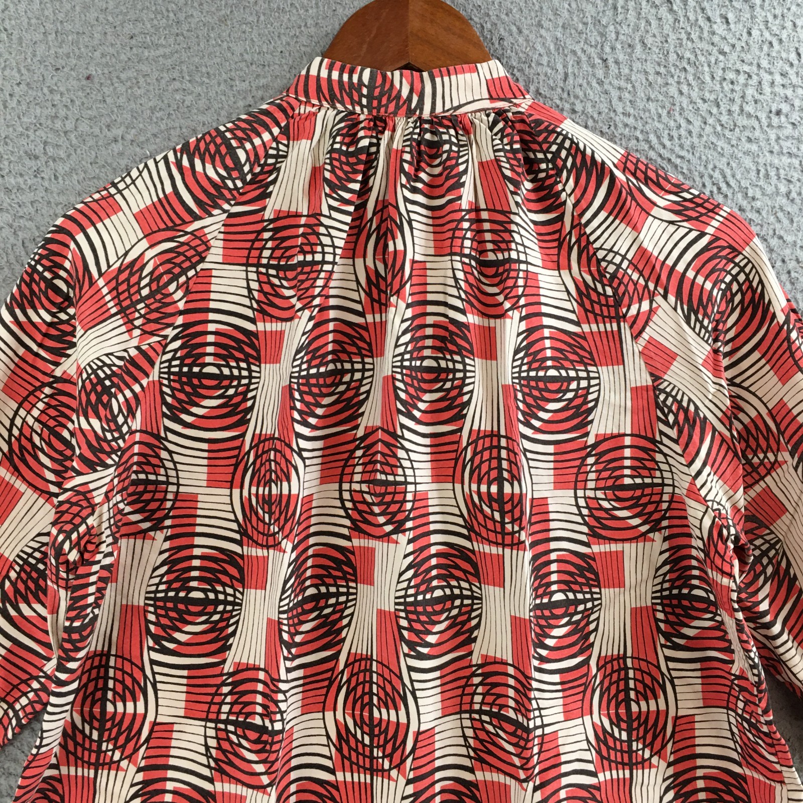 Whit Mini Dress Womens Small 3/4 Sleeve Button Front Geometric Print Multicolor