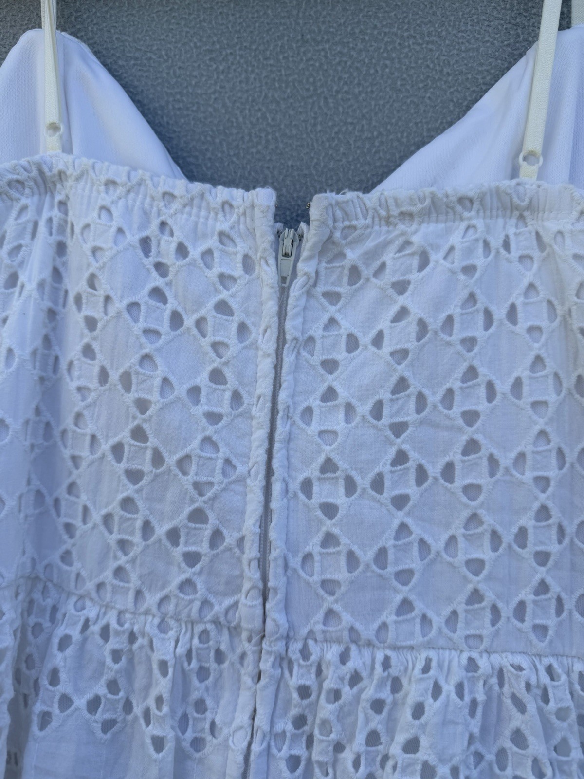 Three Pink Hearts Trixxi White Eyelet Mini Dress Size 11 Cotton Sundress Boho